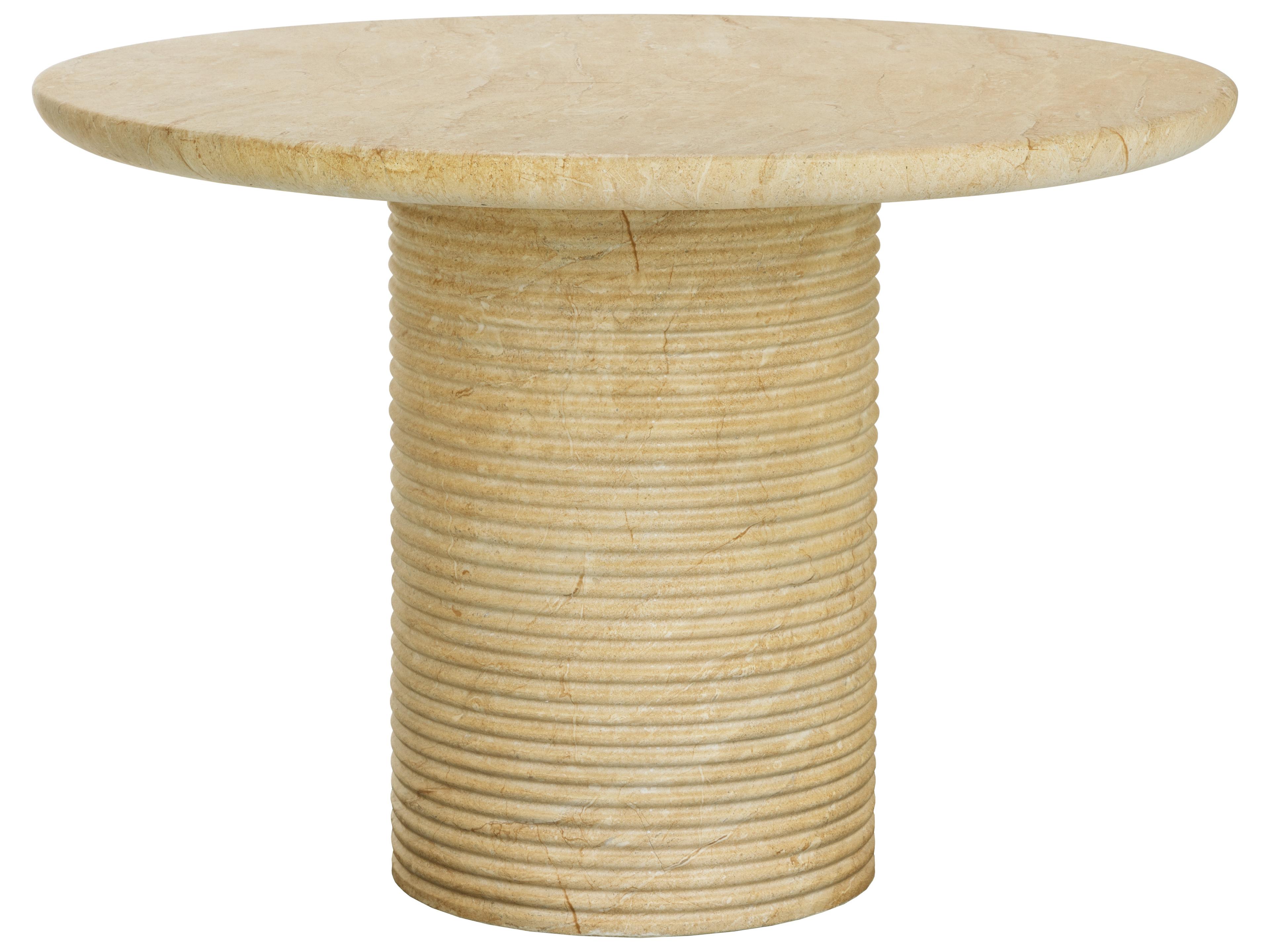 Sunpan Outdoor Riva Dining Table in Travertine Look in Natural in 43"