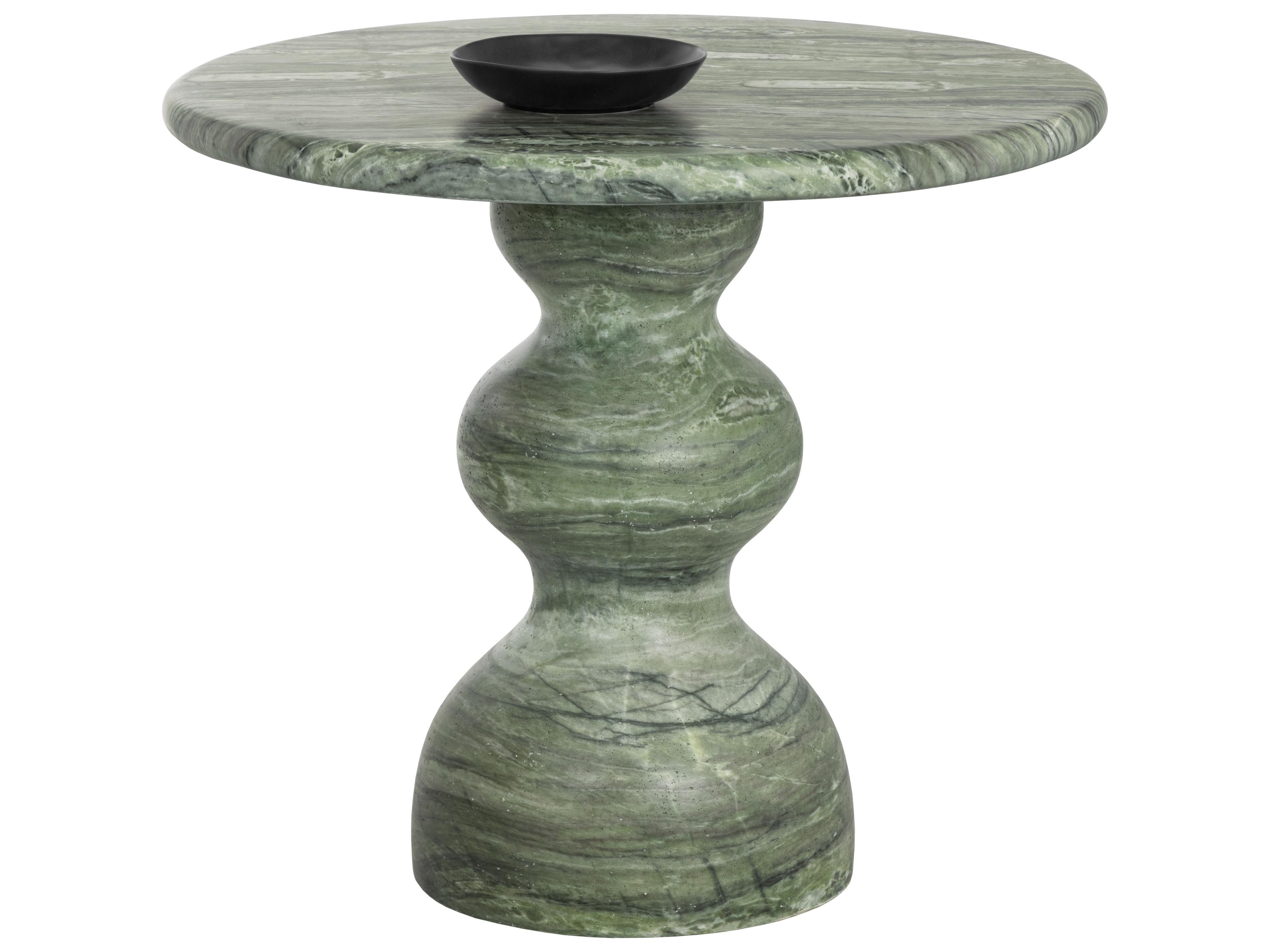 Raul Bistro Table in Marble Look in Sage in 34"