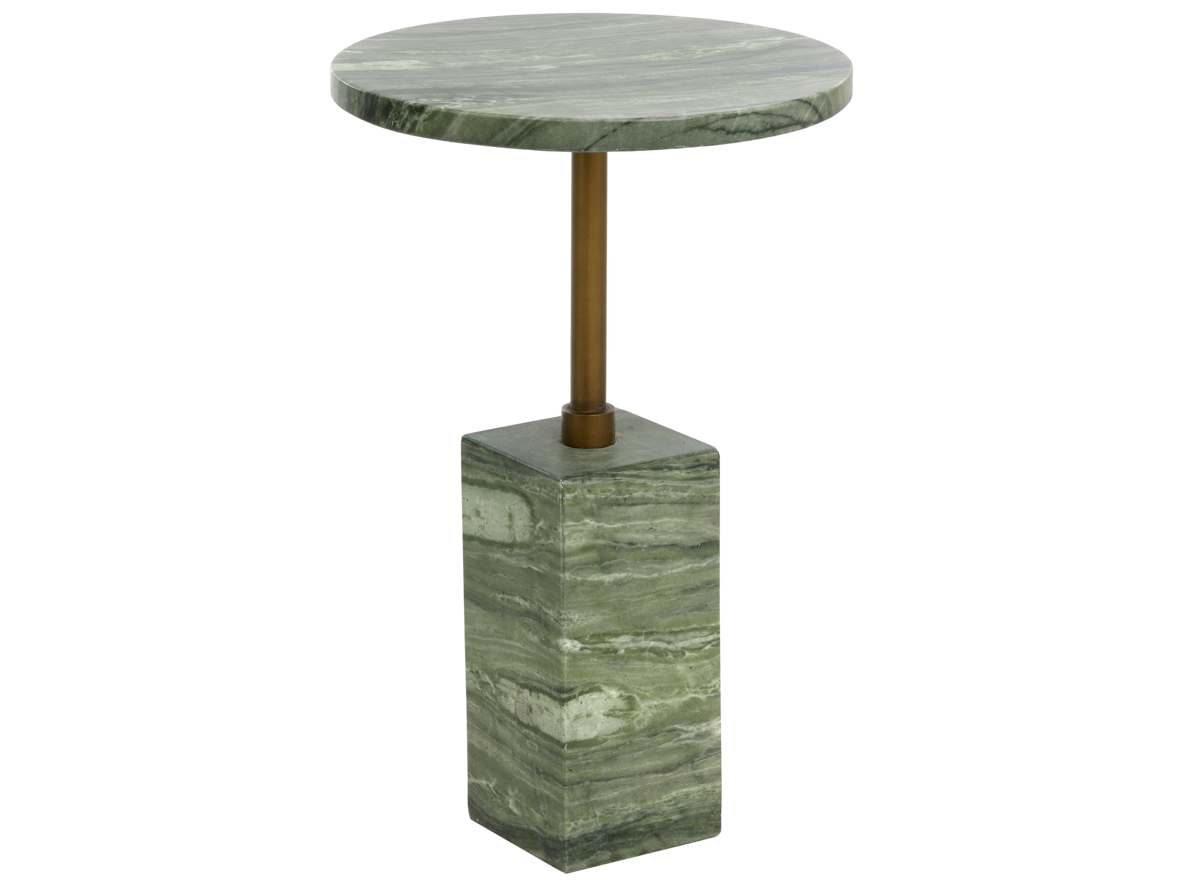 Sunpan Outdoor Mizani End Table in Marble Look in Sage