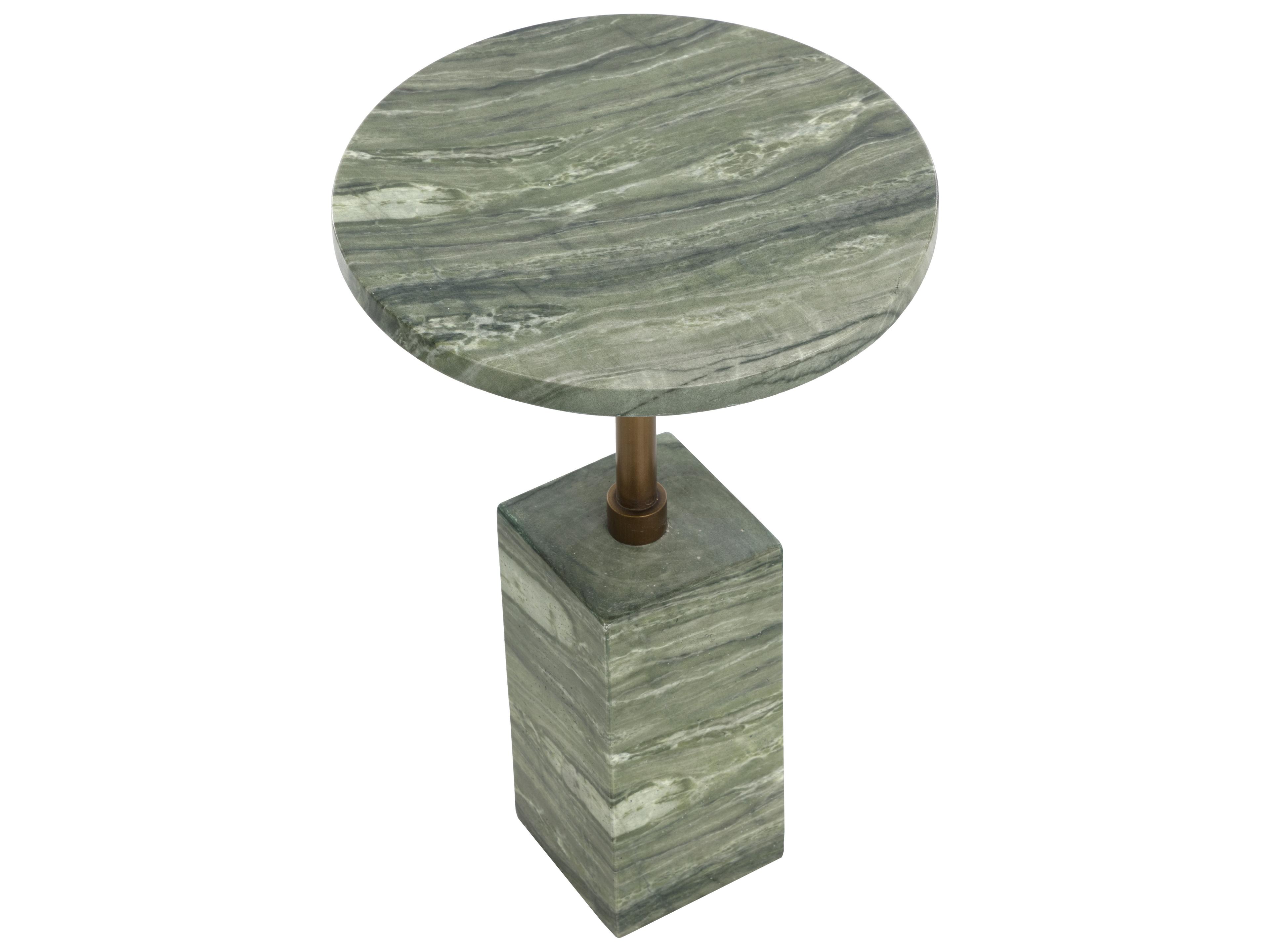 Sunpan Outdoor Mizani End Table in Marble Look in Sage