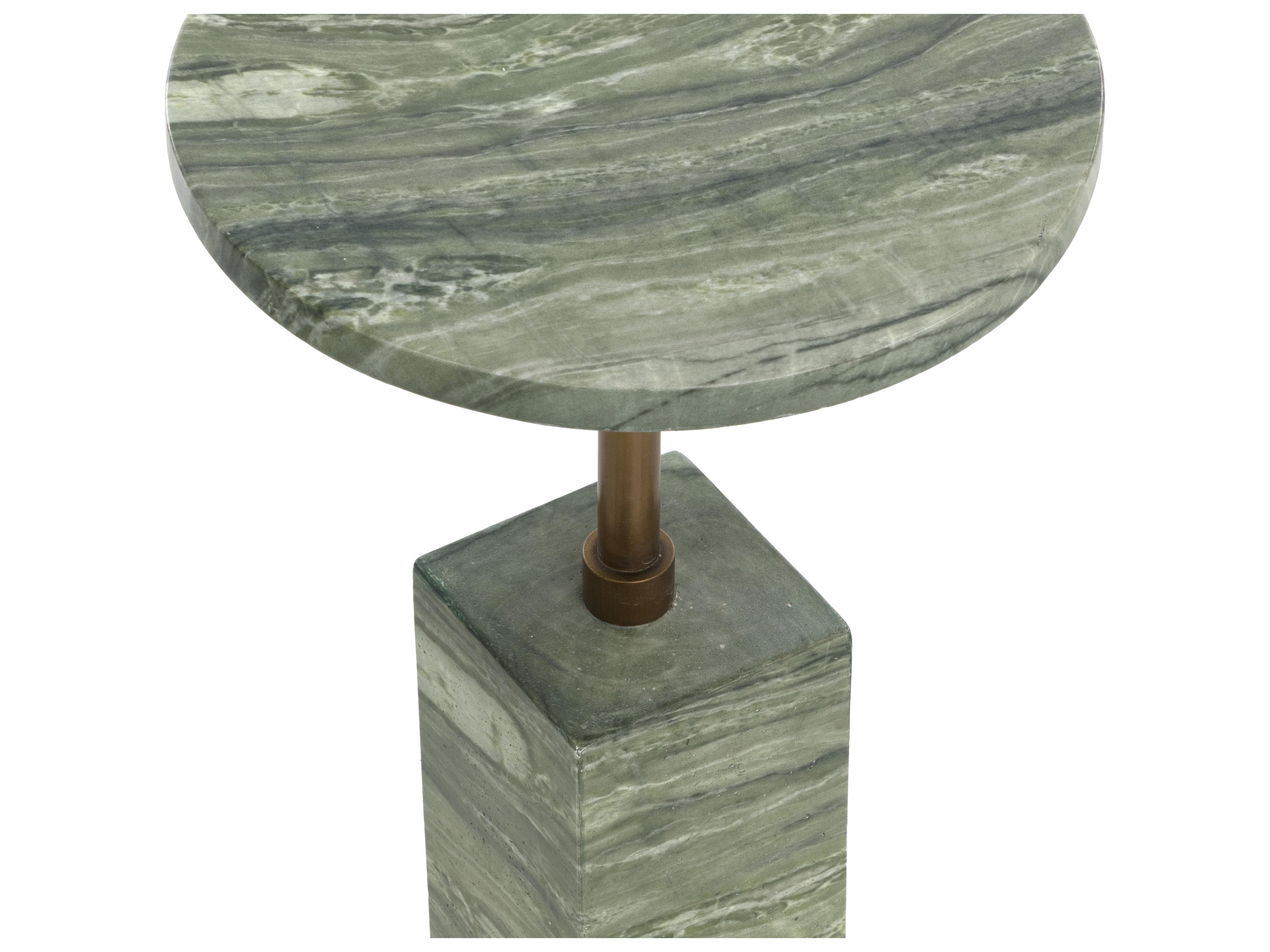 Sunpan Outdoor Mizani End Table in Marble Look in Sage