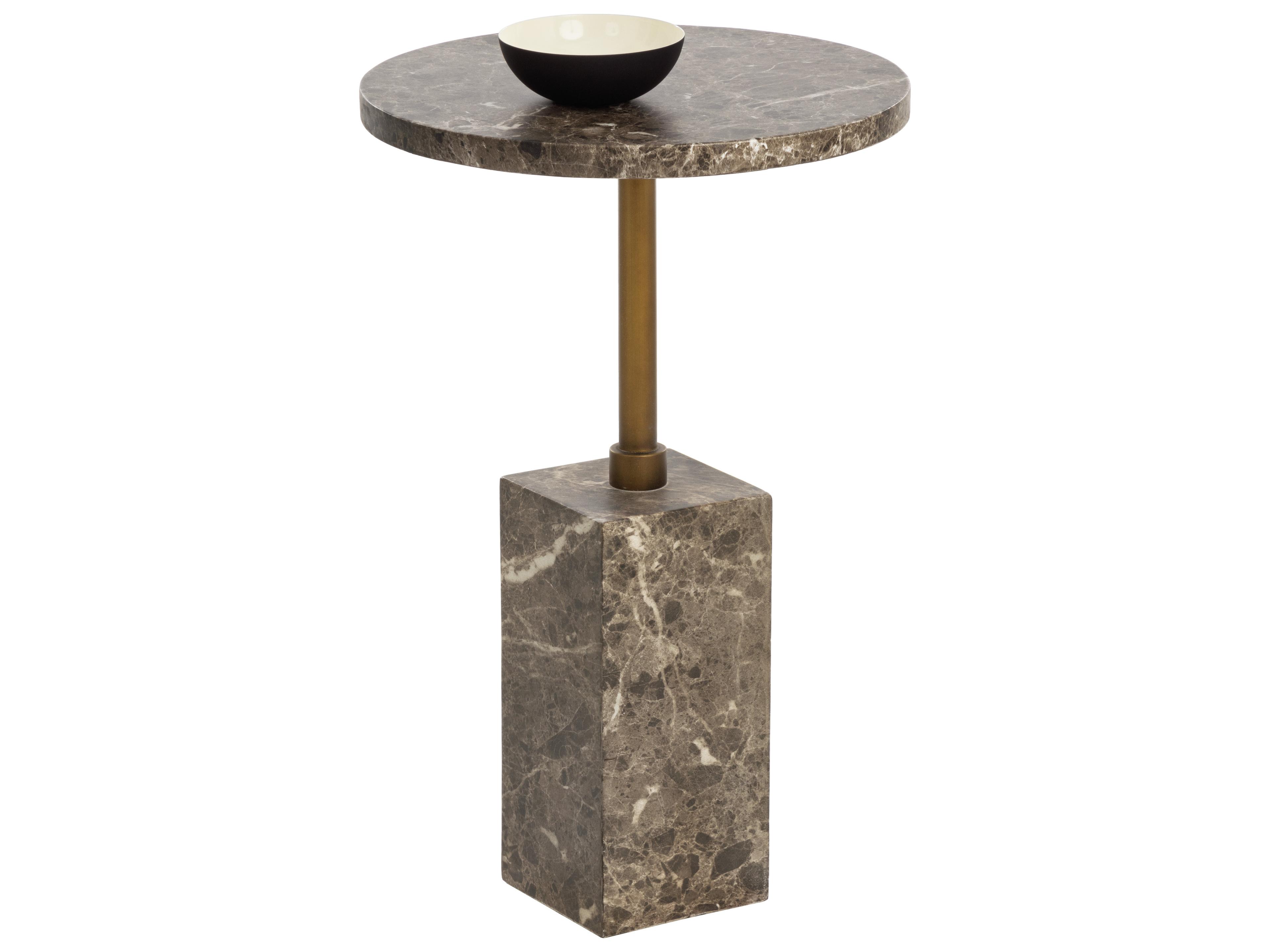 Mizani End Table in Marble Look in Dark Emperador