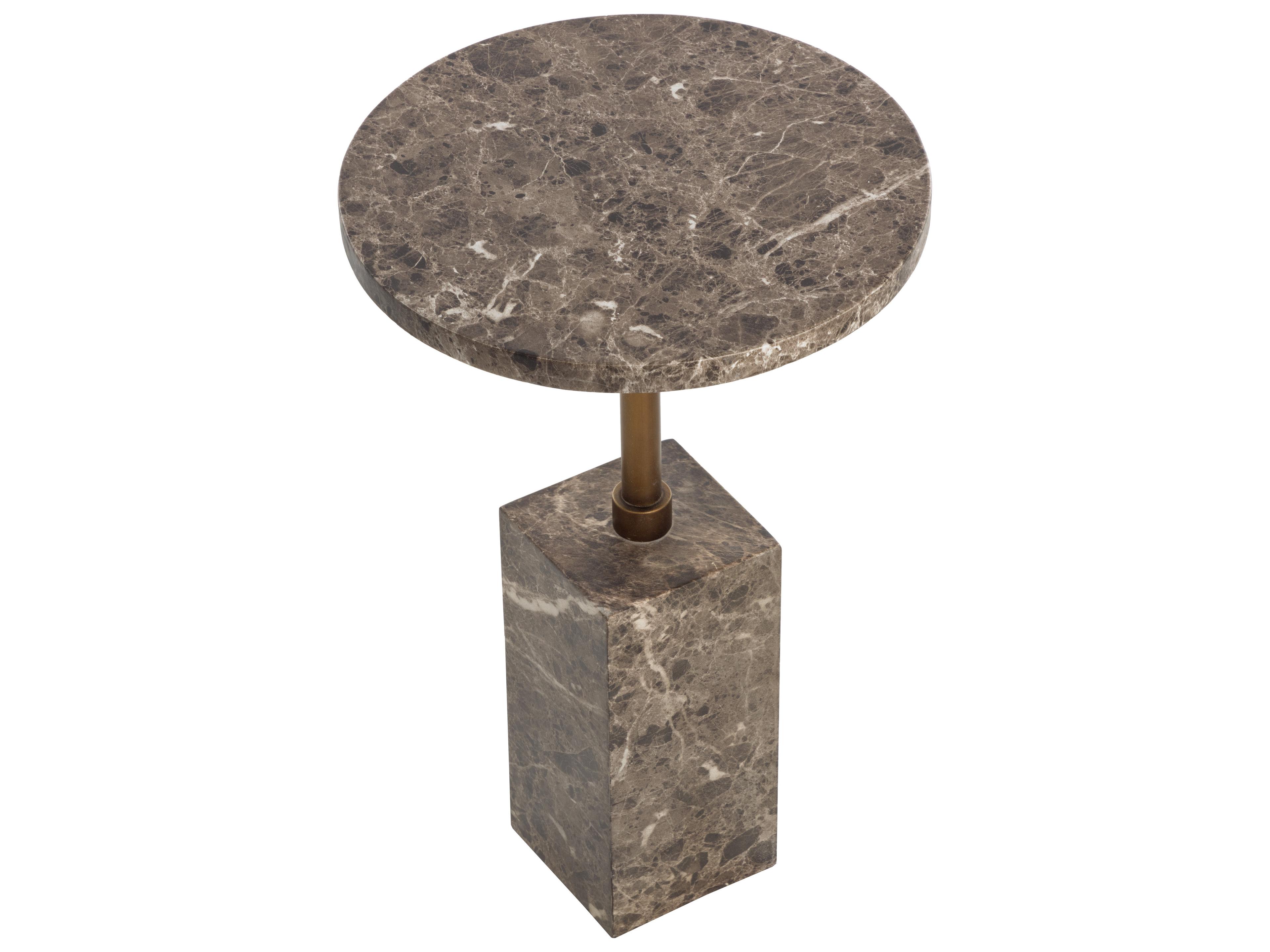 Sunpan Outdoor Mizani End Table in Marble Look in Dark Emperador