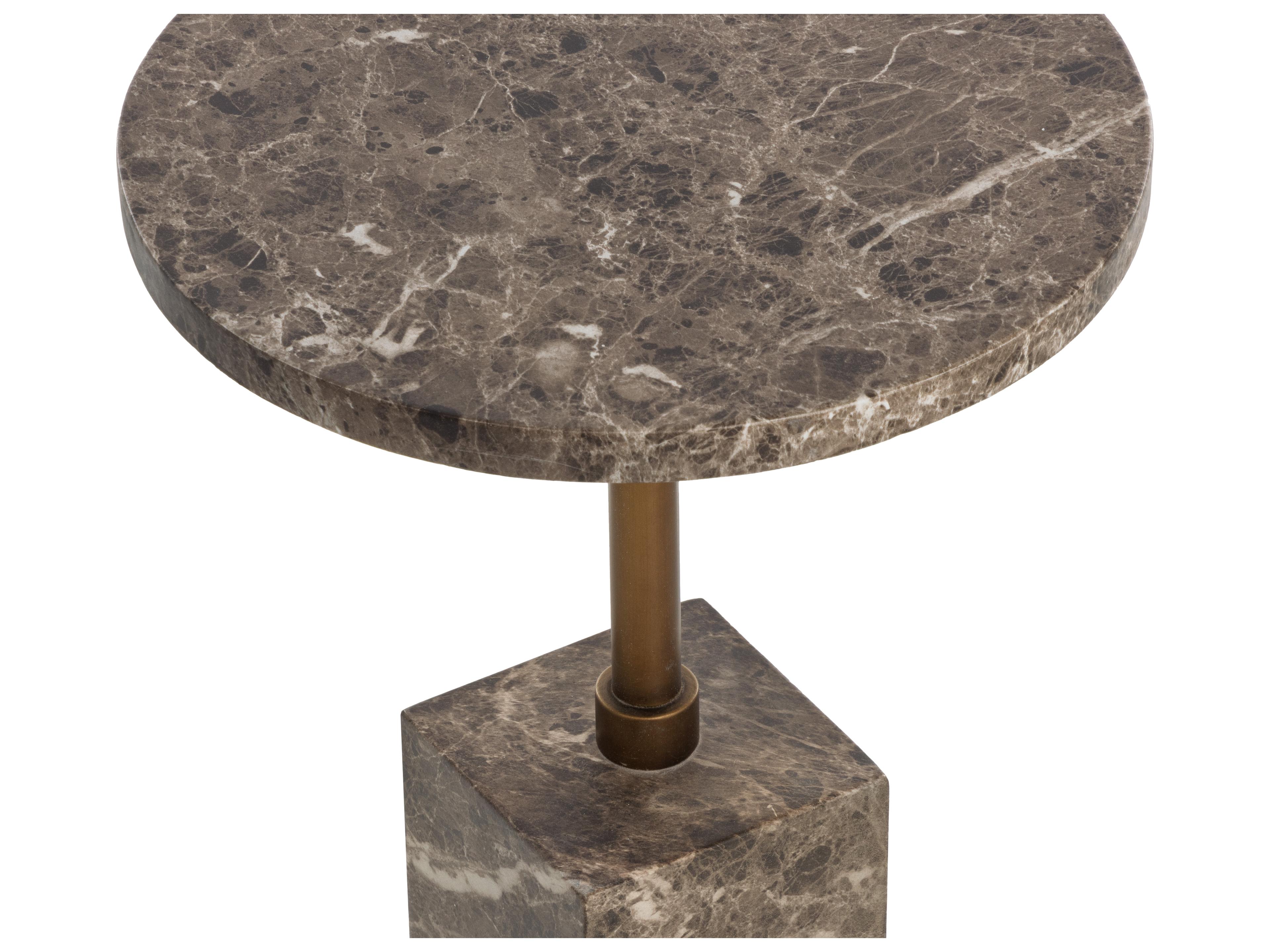 Sunpan Outdoor Mizani End Table in Marble Look in Dark Emperador