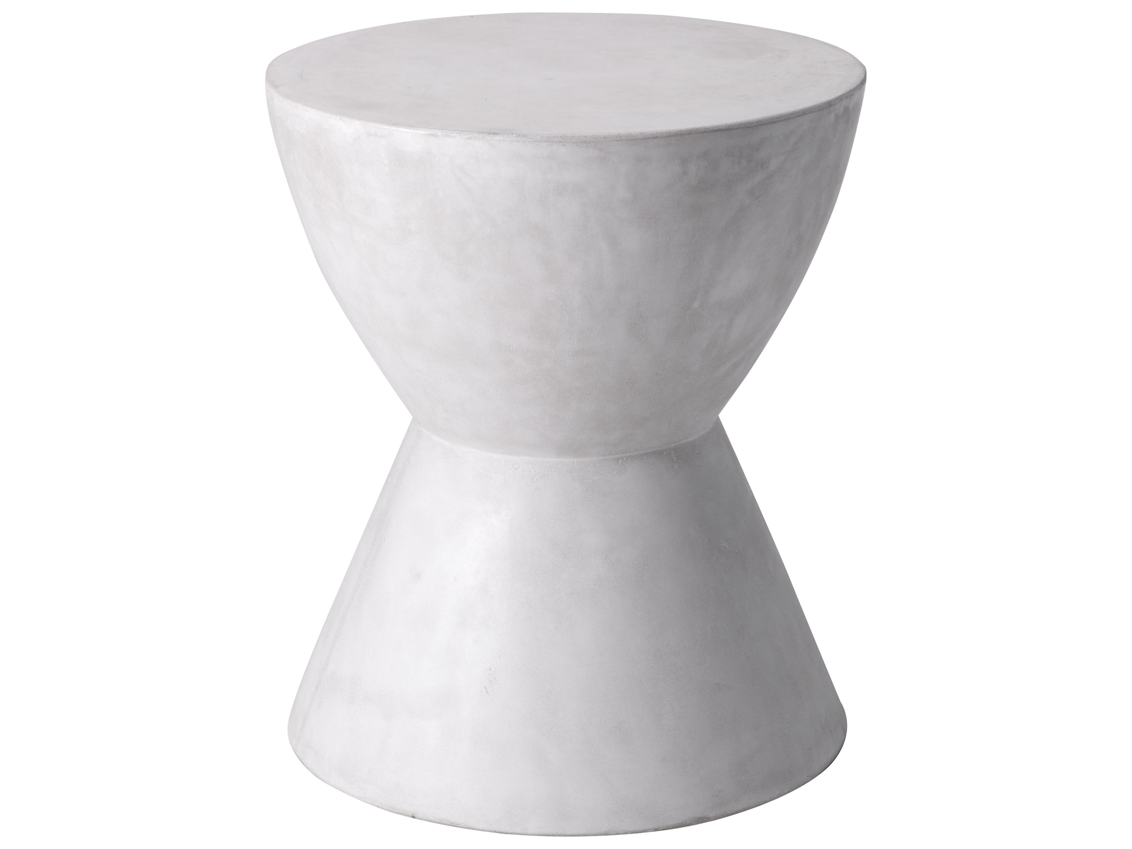MIXT Logan Concrete White Round End Table