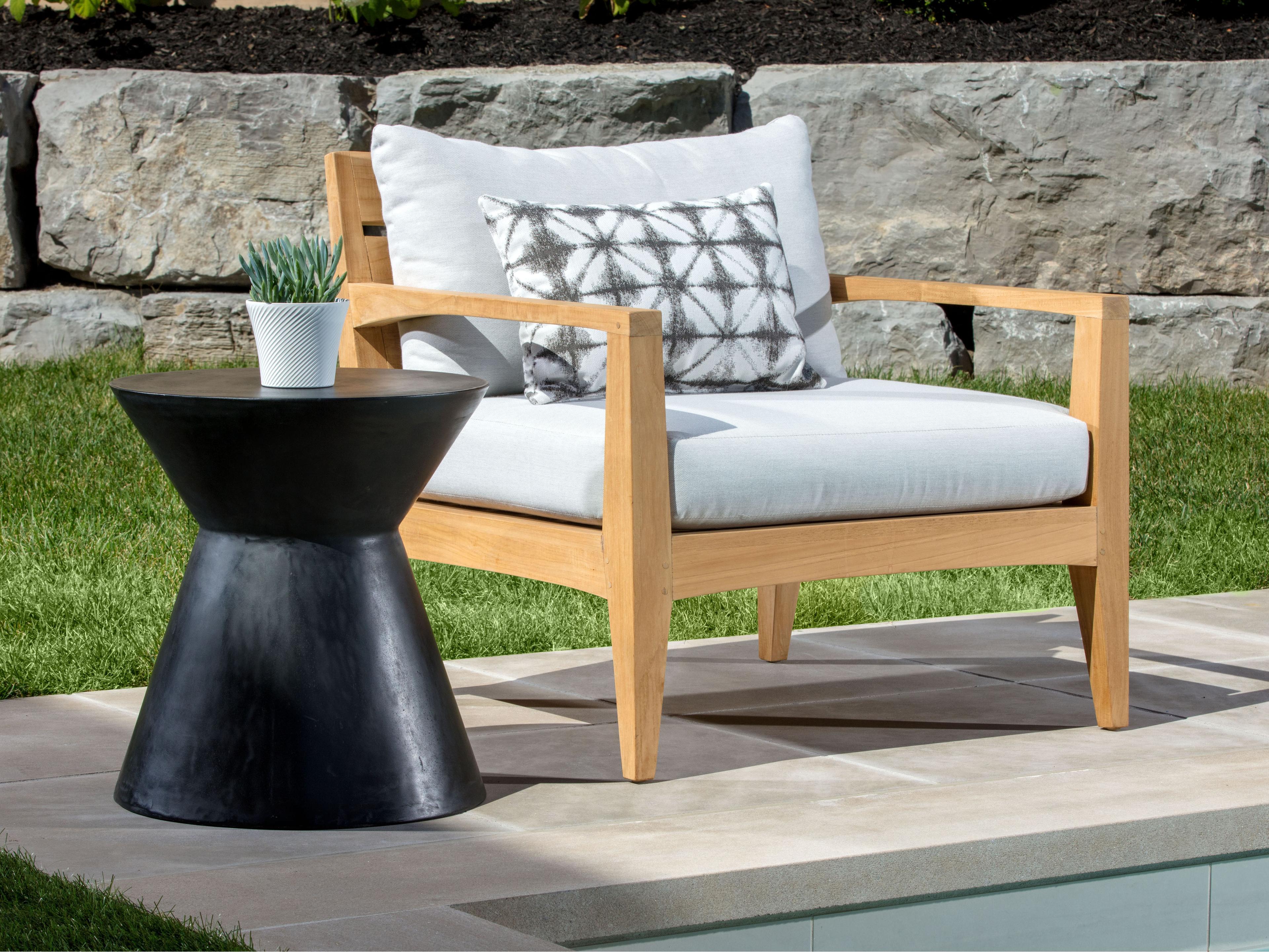 Sunpan Outdoor Astley End Table in Black