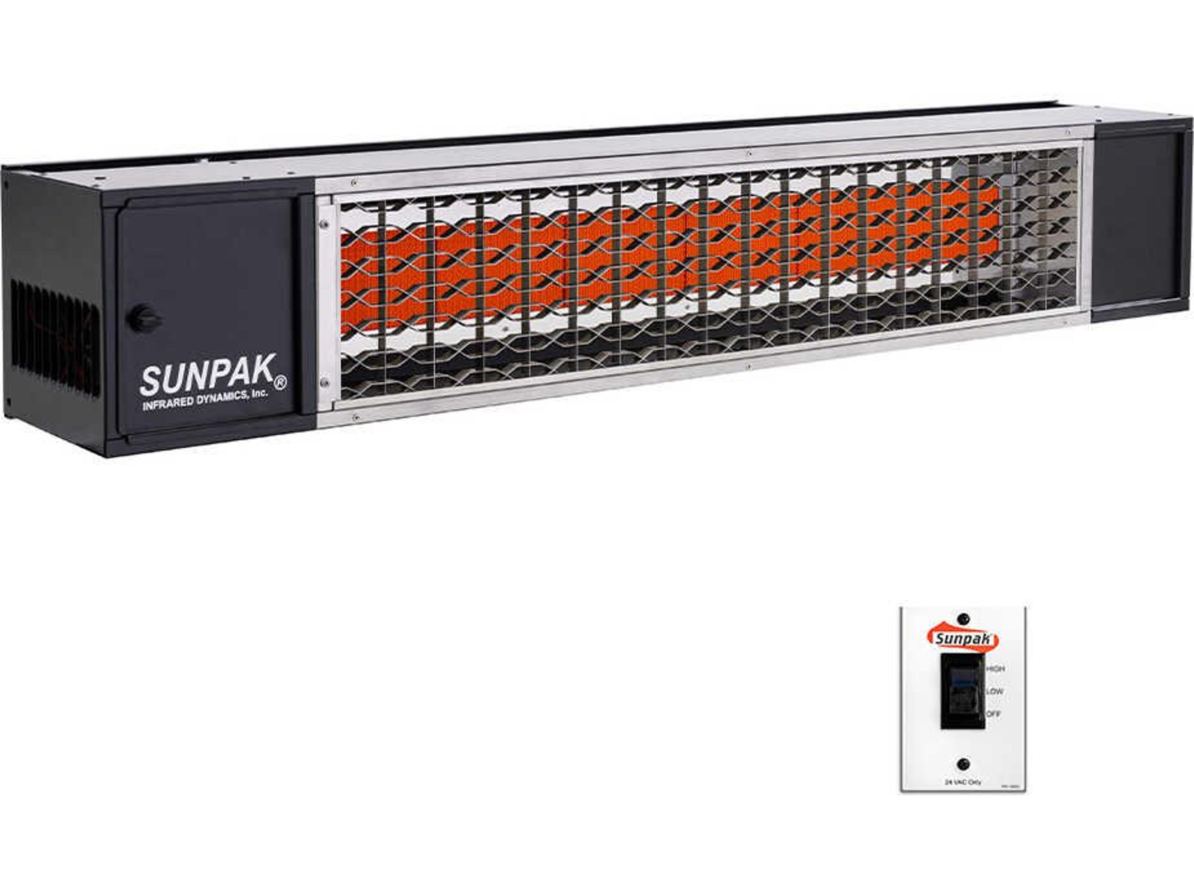 48 Inch Black Stainless Steel Two Stage Btu Patio Heater (Hardwired)