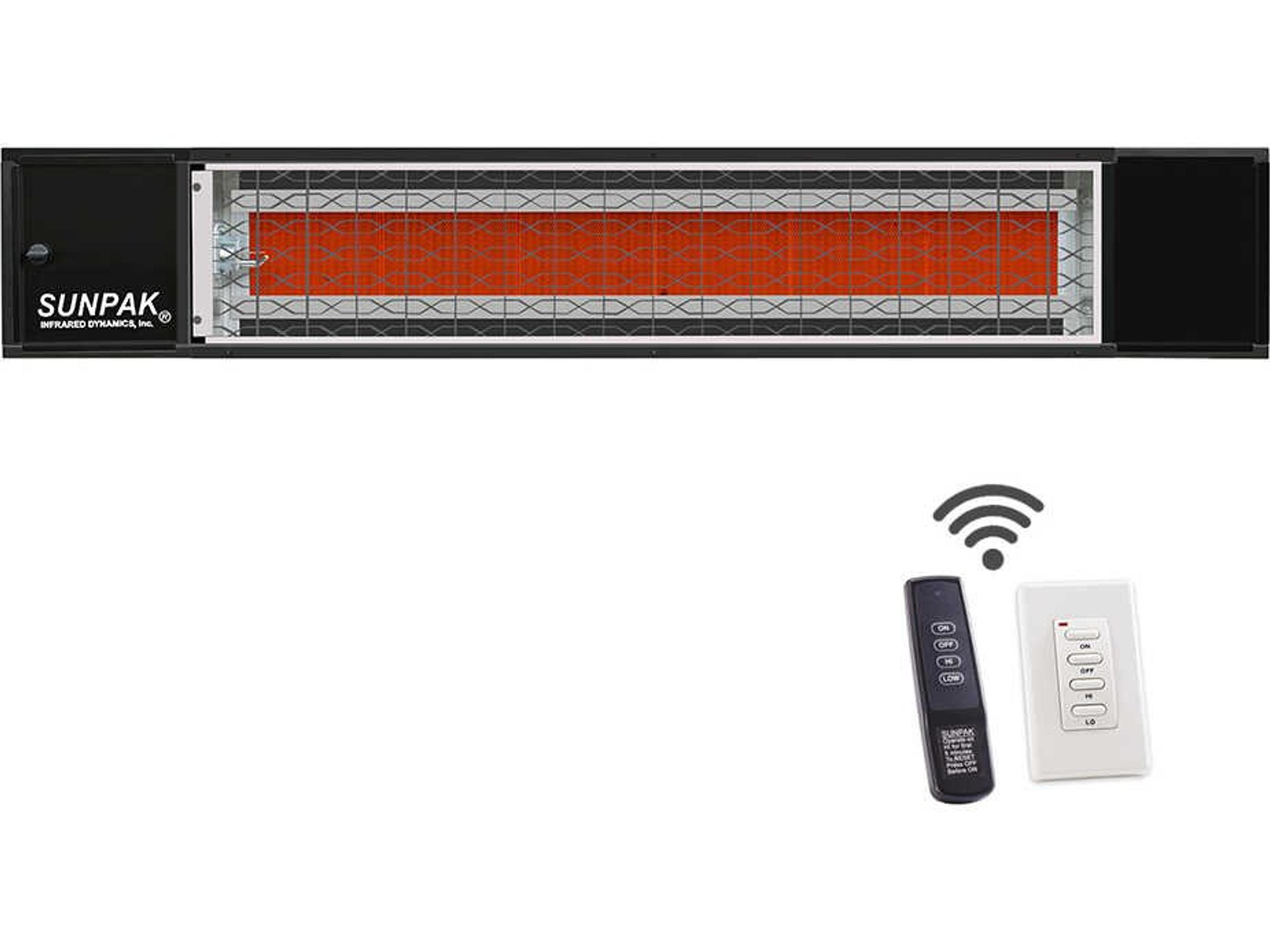 Sunpak 48 Inch Black Stainless Steel Two Stage Btu Outdoor Heater (Remote Control)