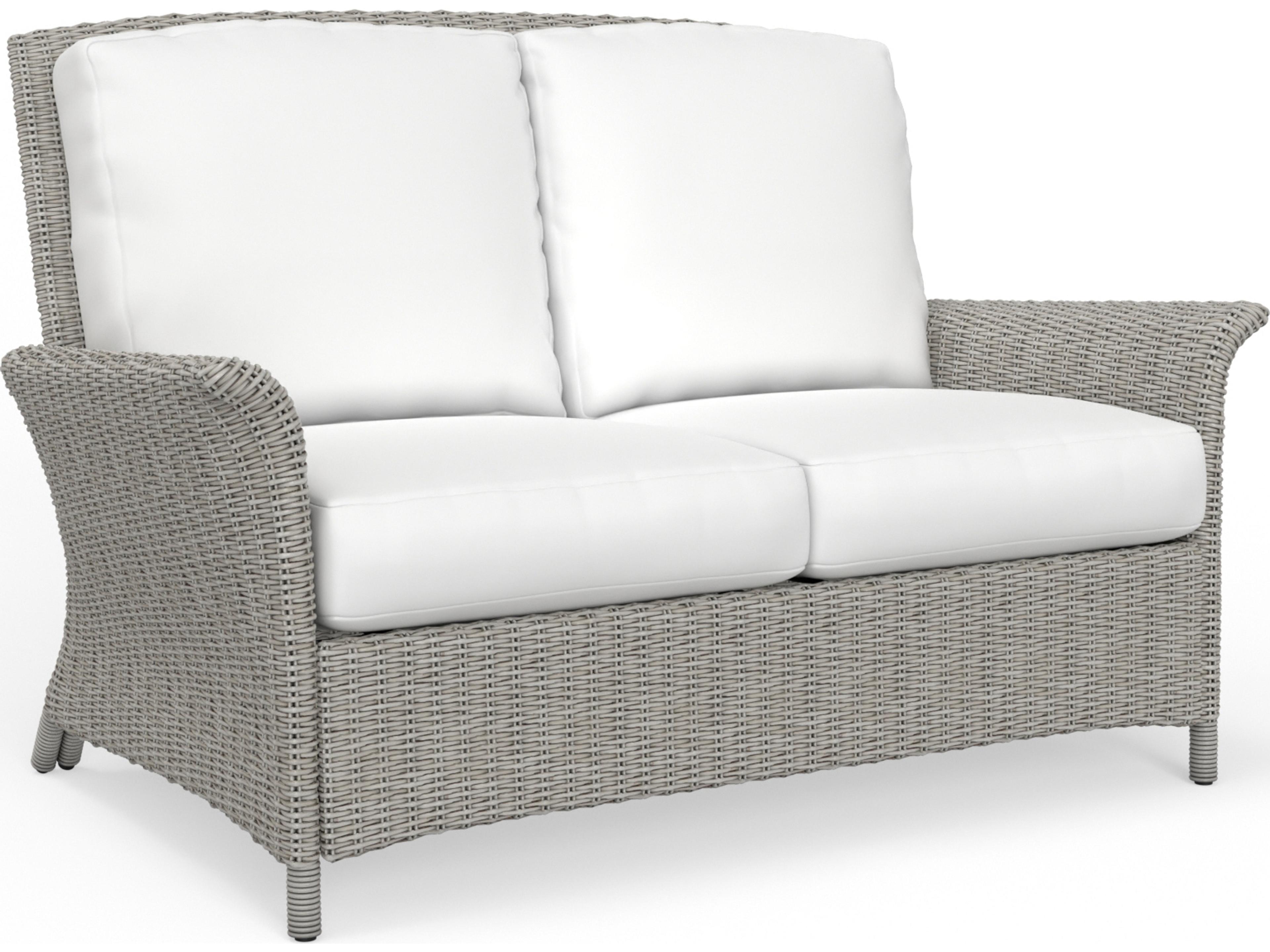 Juniper Bay Wicker Light Driftwood Outdoor Patio Loveseat