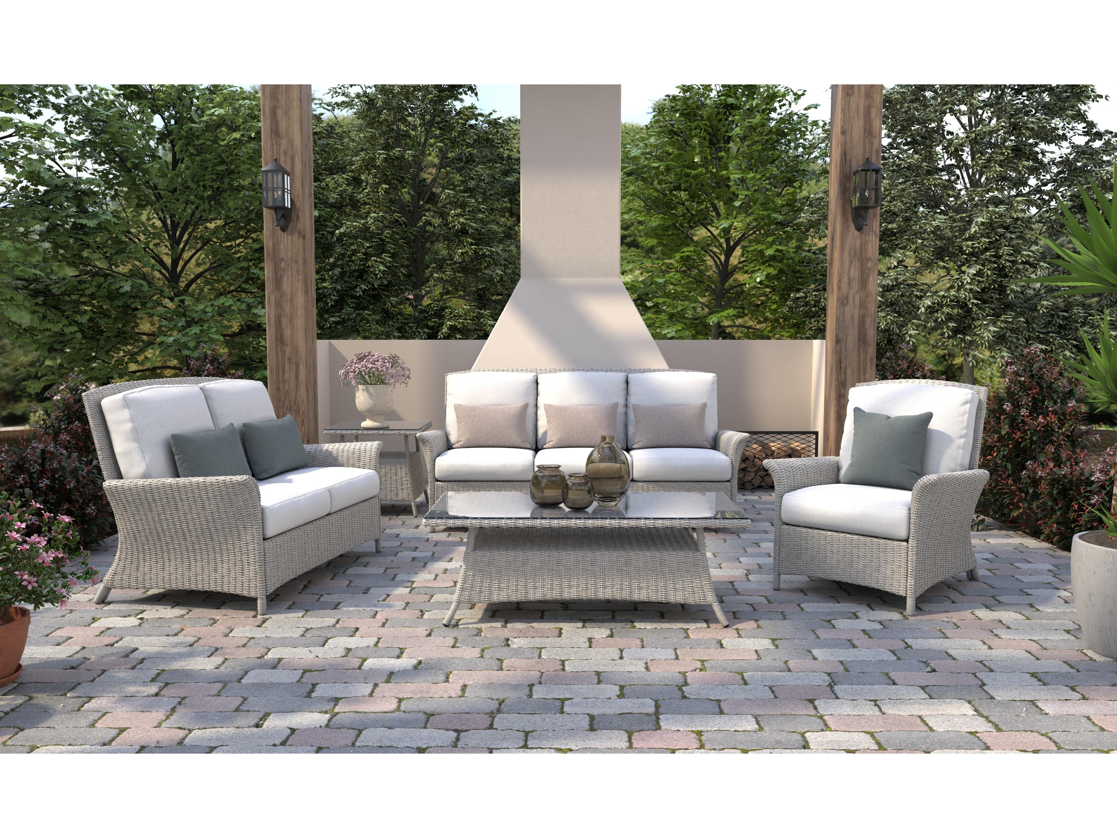 South Sea Rattan Juniper Bay Quick Ship Wicker Cushion Loveseat