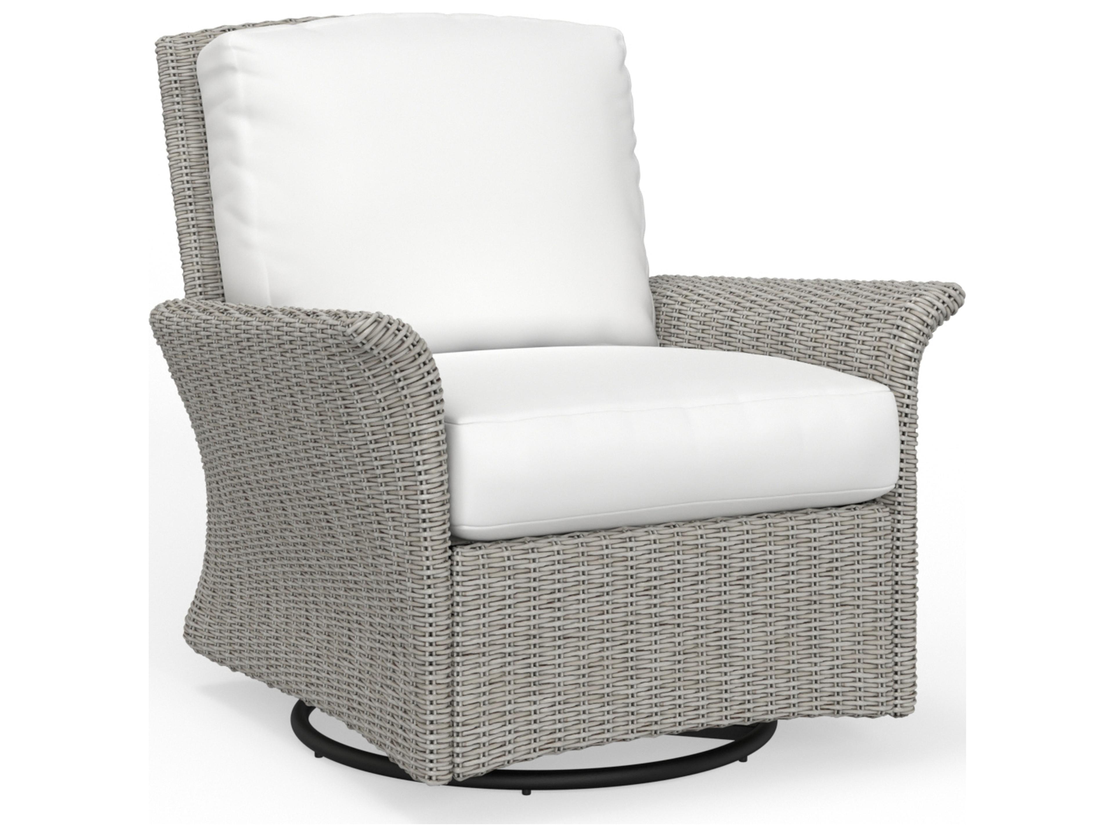 Juniper Bay Wicker Light Driftwood Swivel Glider Patio Lounge Chair