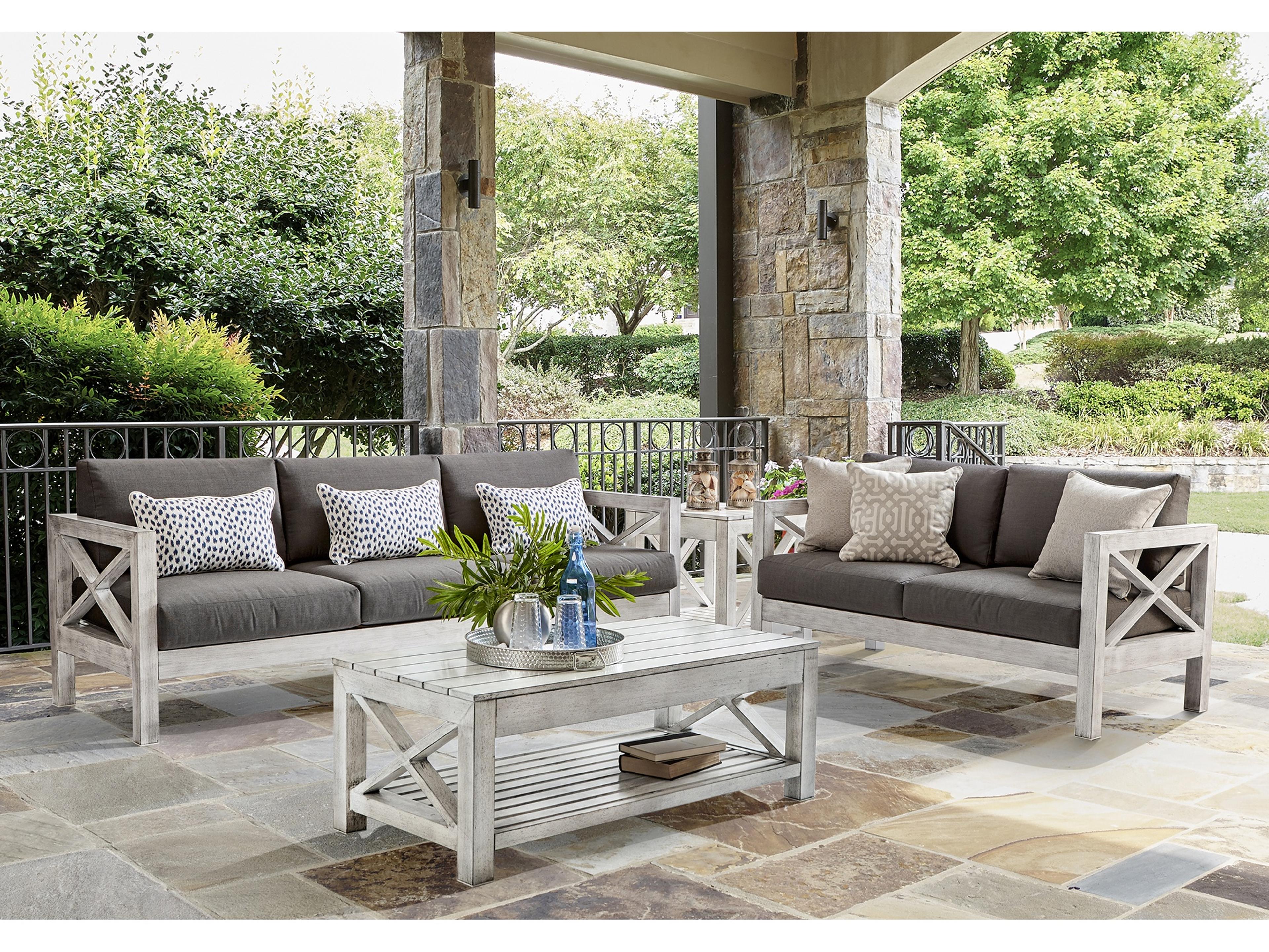 South Sea Rattan Farlowe Quick Ship Aluminum Cushion Loveseat