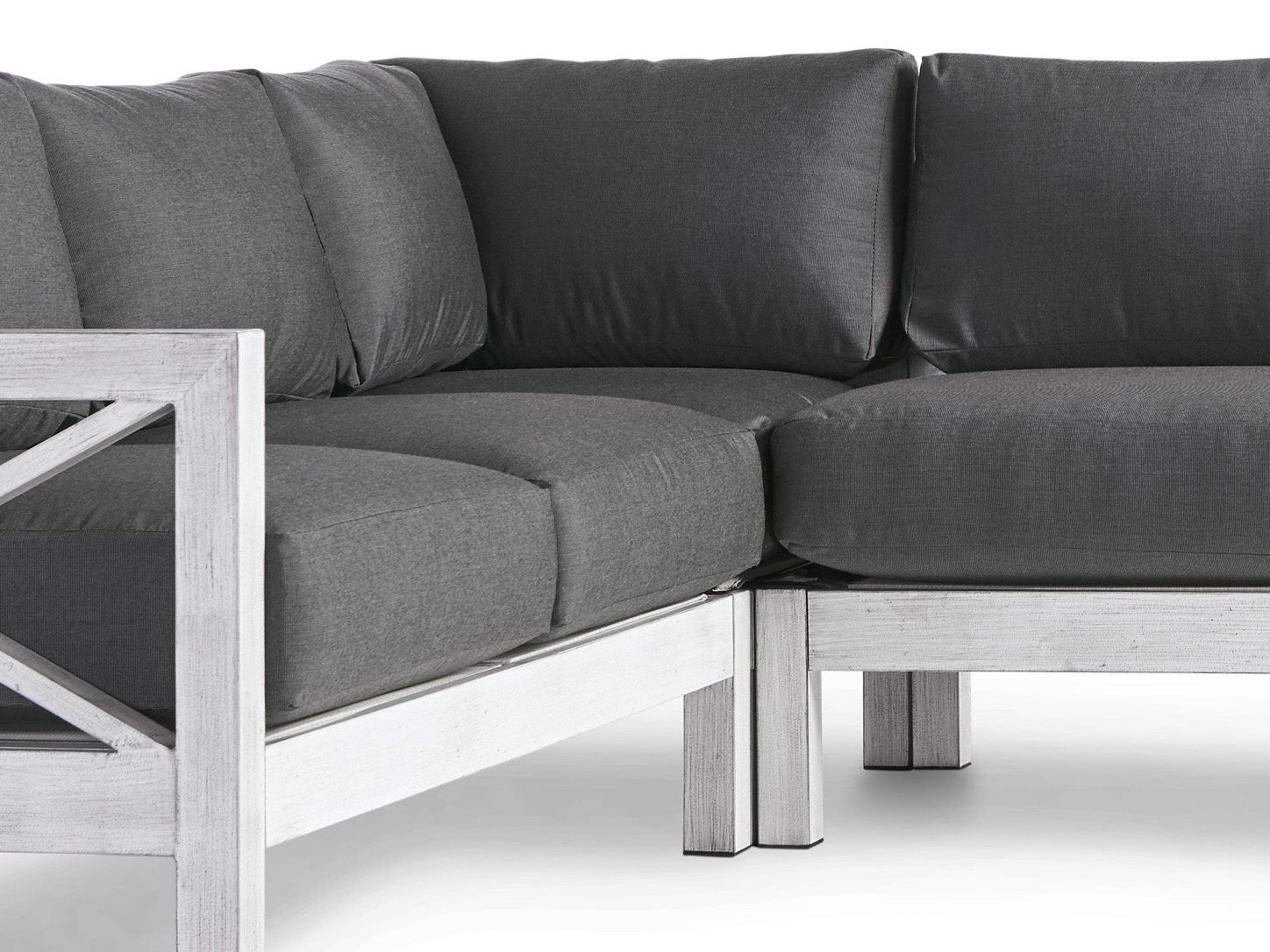 Farlowe Aluminum Brushed White Corner Outdoor Lounge Chair