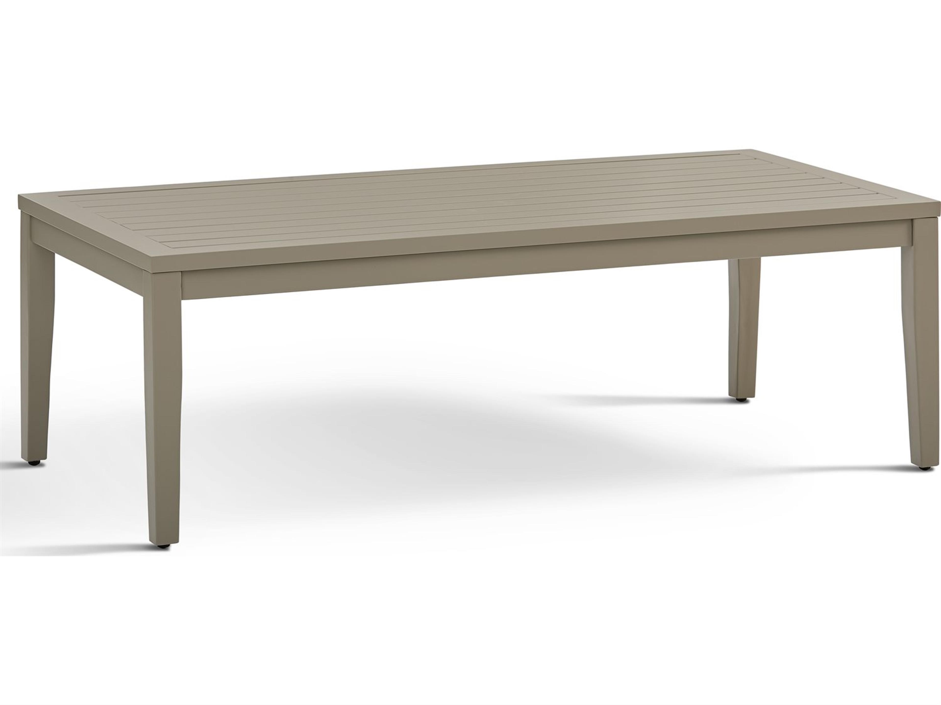 Nicole Aluminum Greystone Rectangular Outdoor Patio Coffee Table