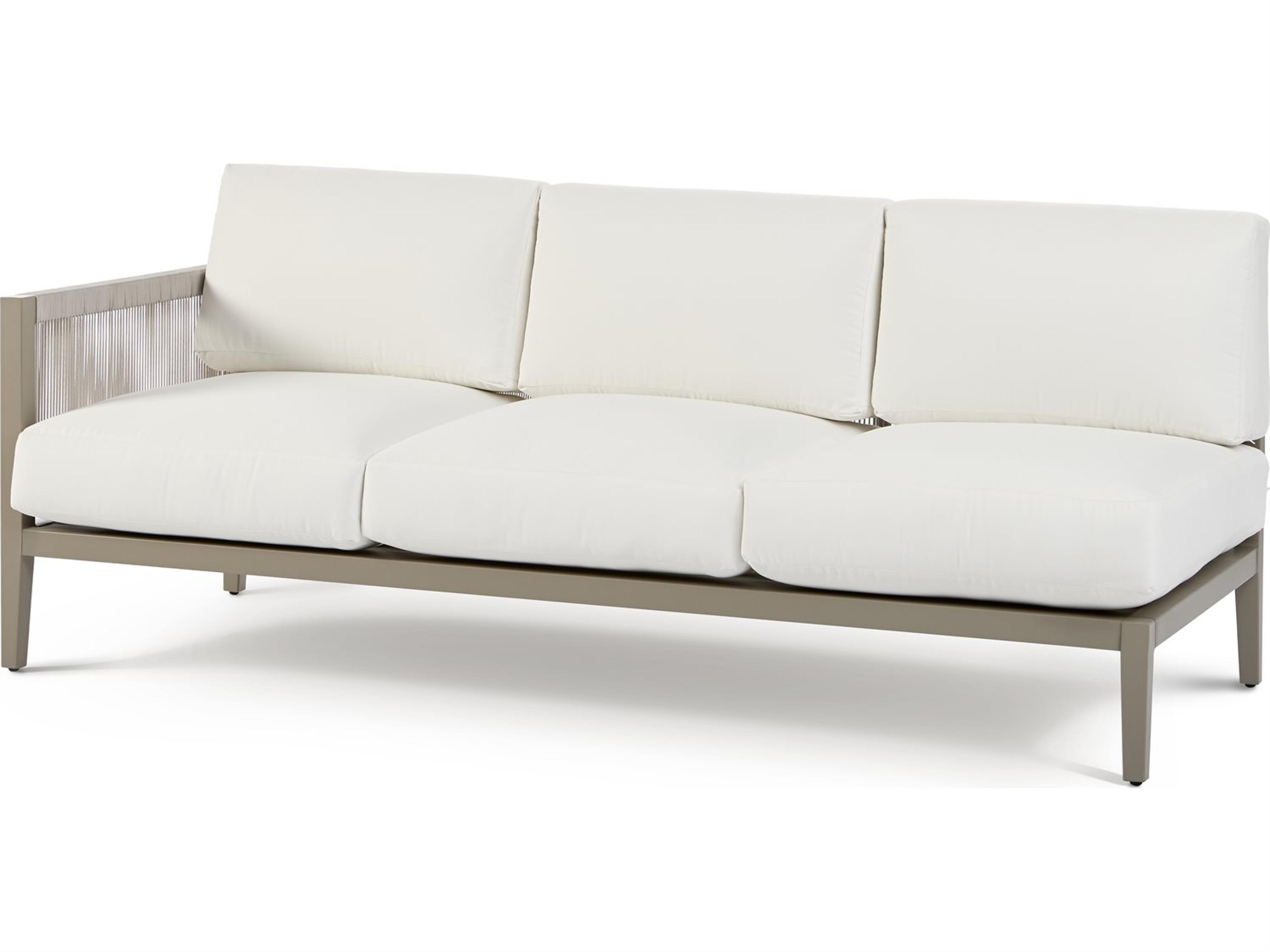Nicole Aluminum Greystone Left Arm Outdoor Patio Sofa