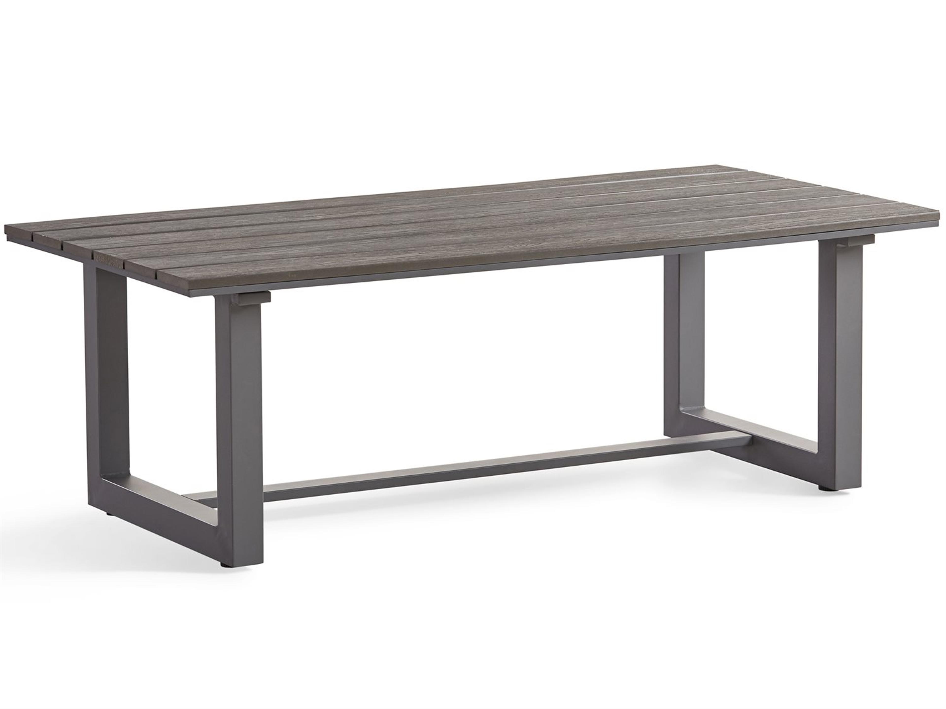 Kingston Aluminum Gun Metal Rectangular Patio Coffee Table