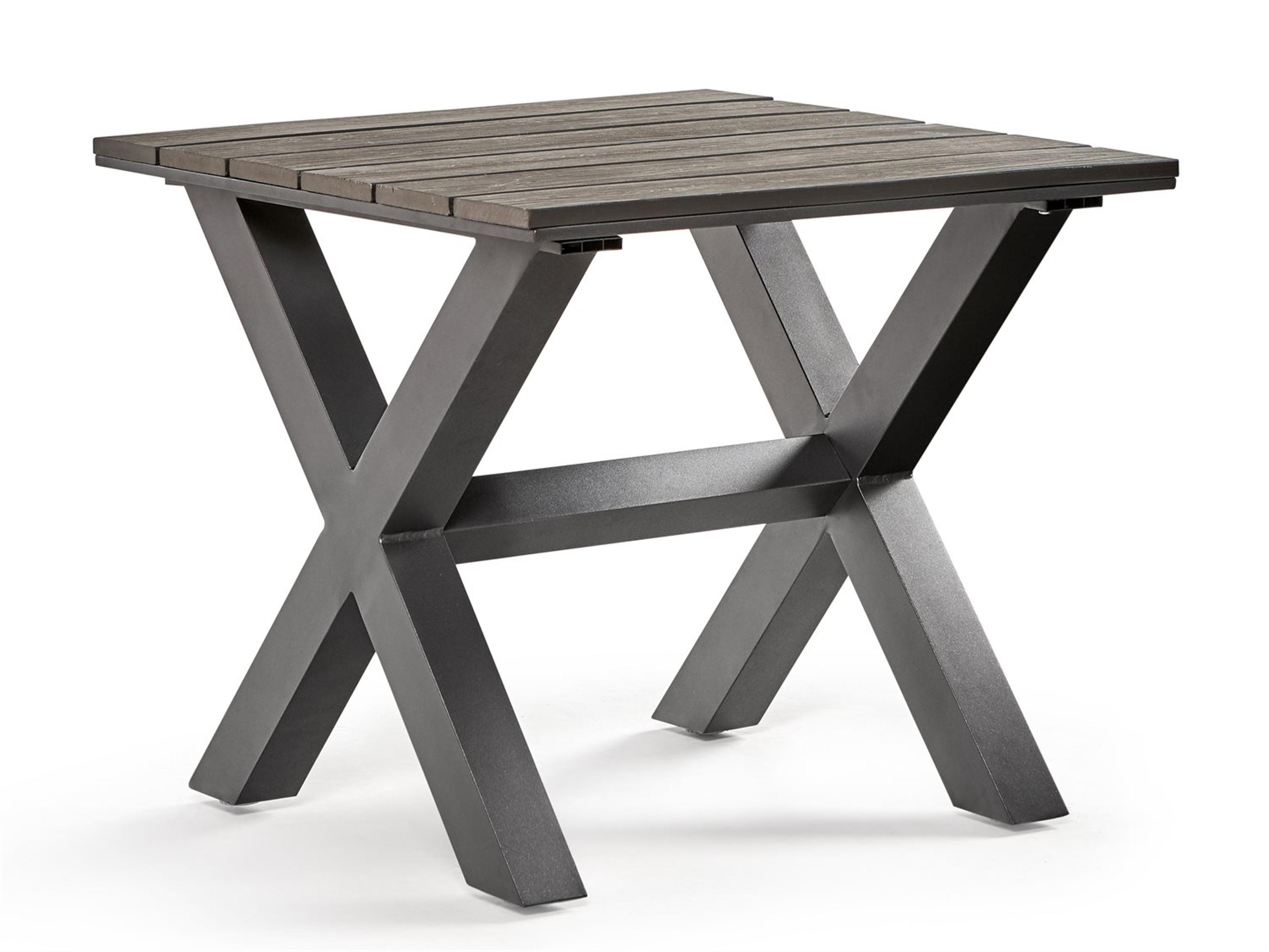 Kingston Aluminum Gun Metal Rectangular Outdoor End Table