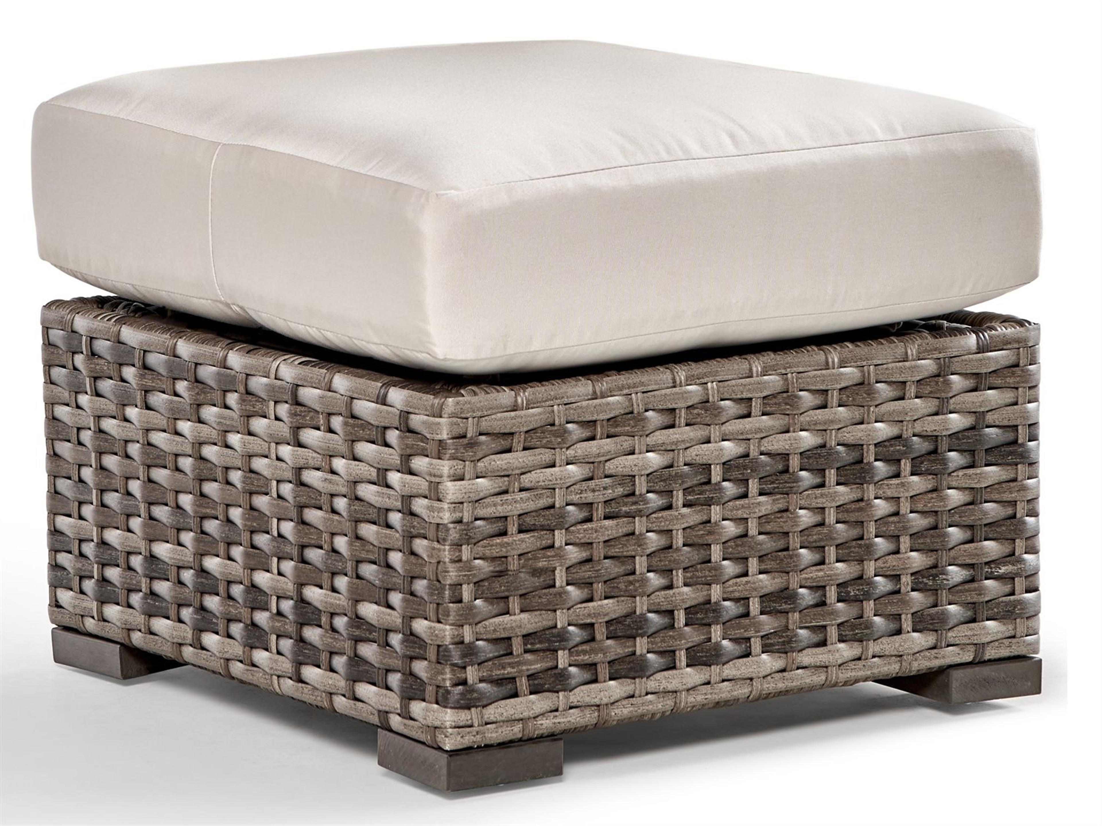 New Java Quick Ship Wicker Cushion Ottoman
