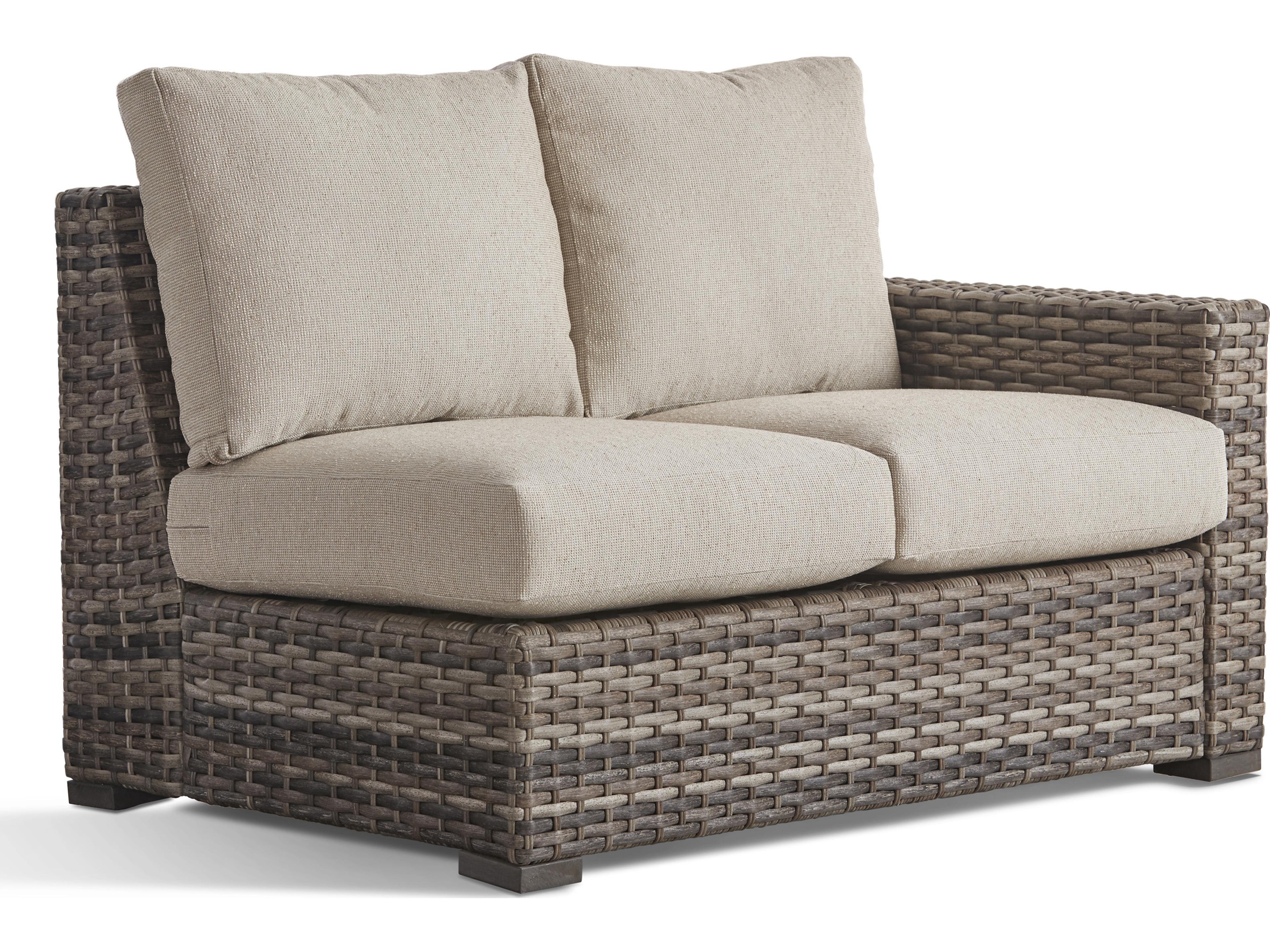 New Java Wicker Sandstone Right Arm Outdoor Loveseat