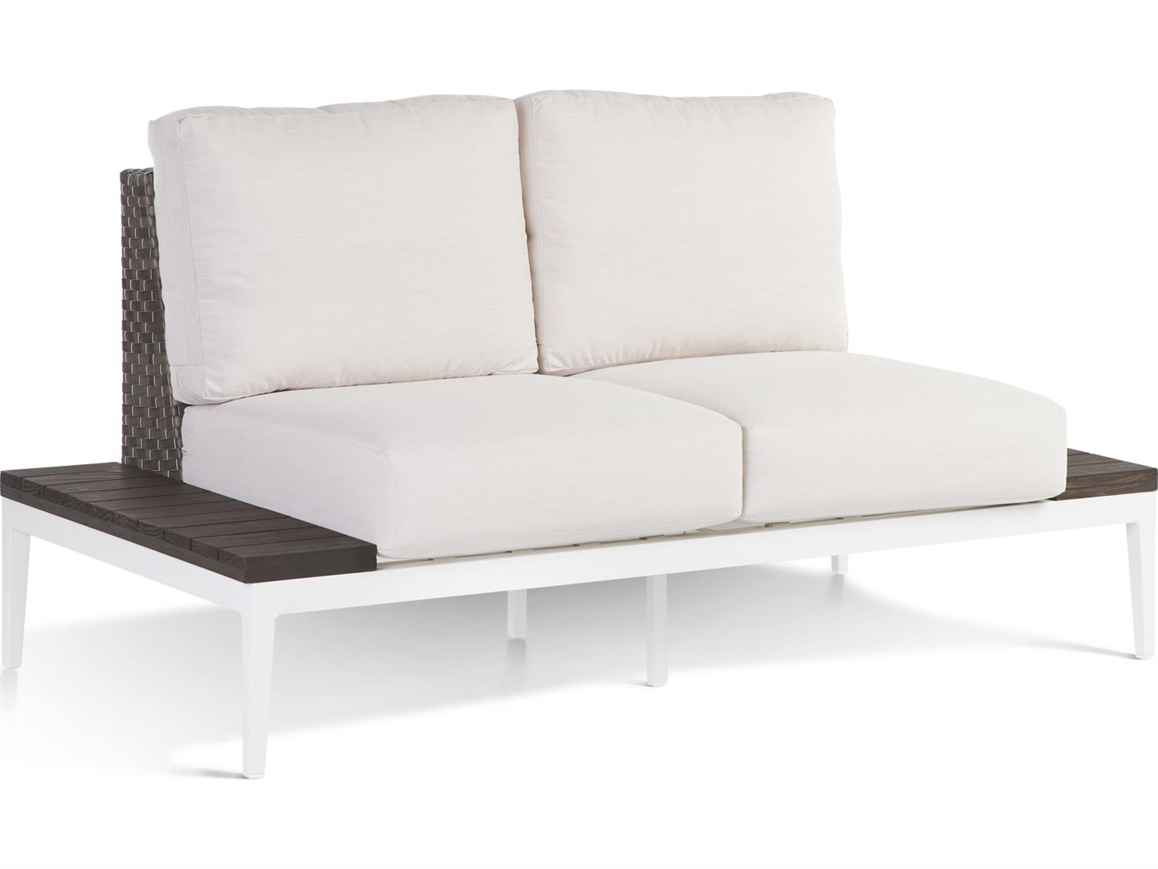 Stevie Wicker Patio Loveseat with Side Tables