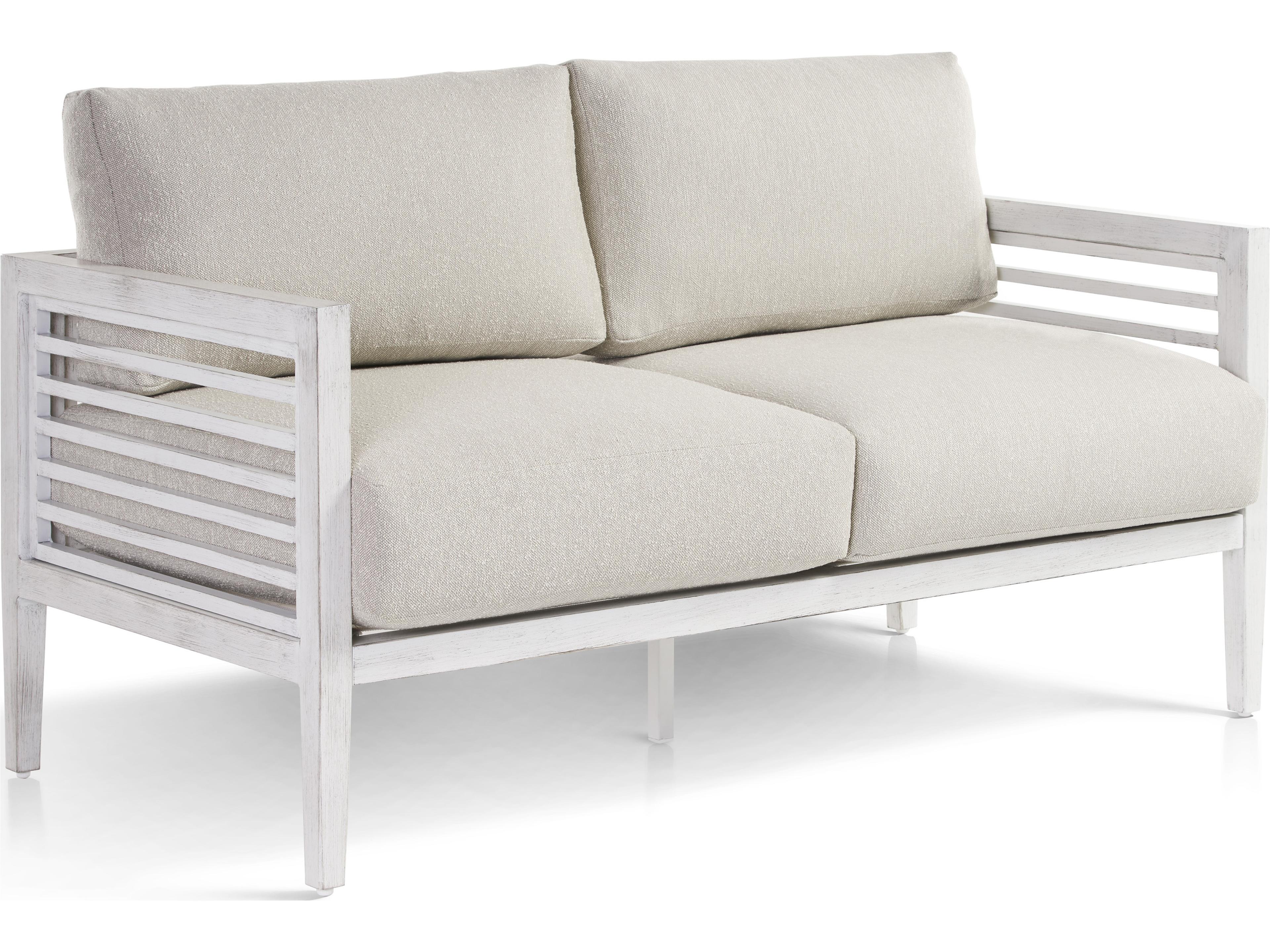Veda Aluminum Soft White Outdoor Loveseat