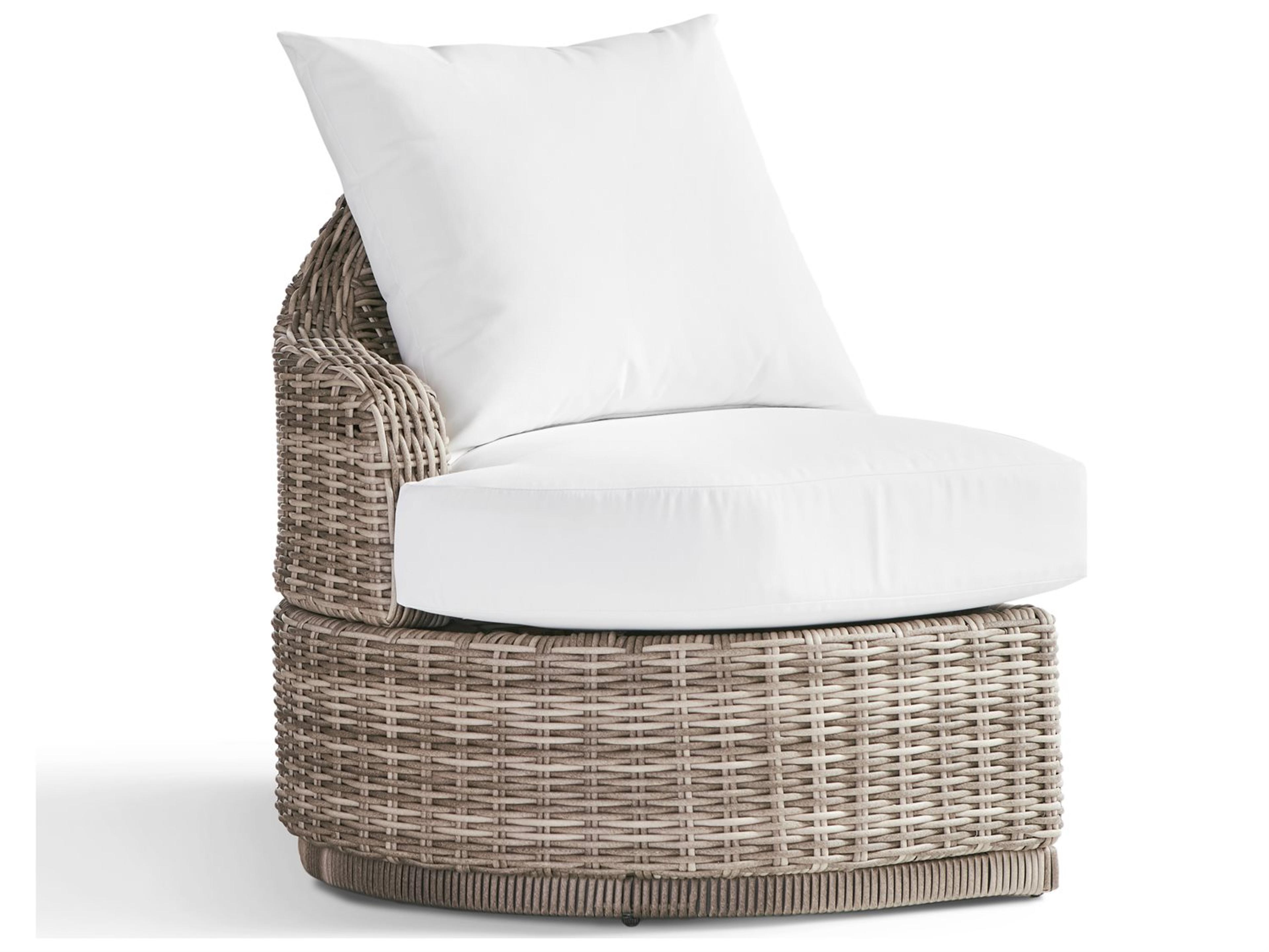Luna Cove Wicker Left Side Facing Patio Lounge Chair in Scatter Back