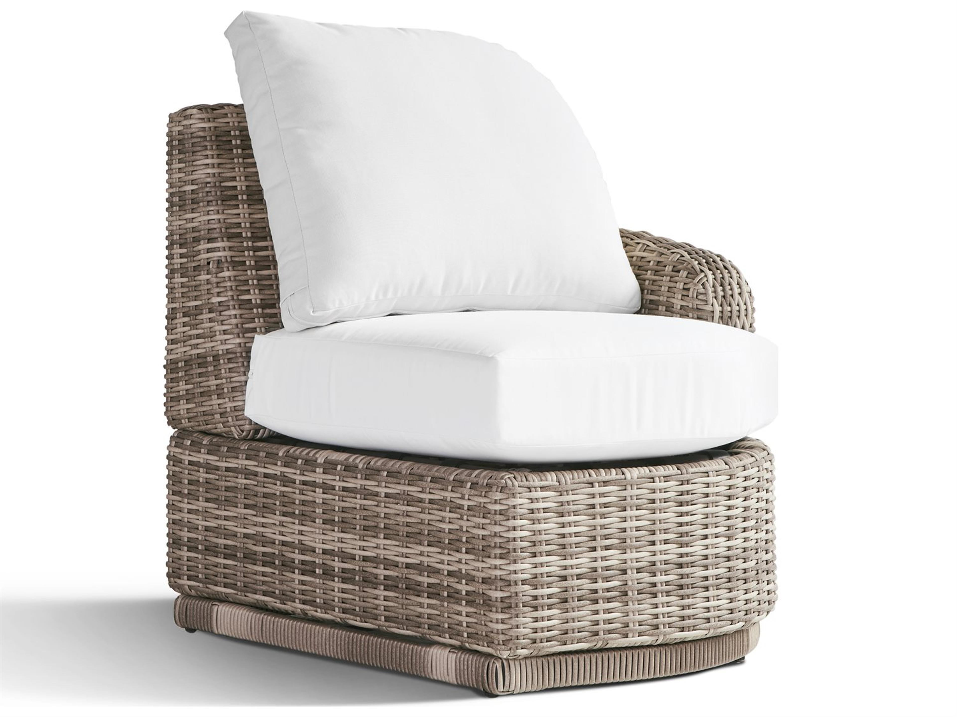 Luna Cove Wicker Right Side Facing Outdoor Lounge Chair in Fitted Back