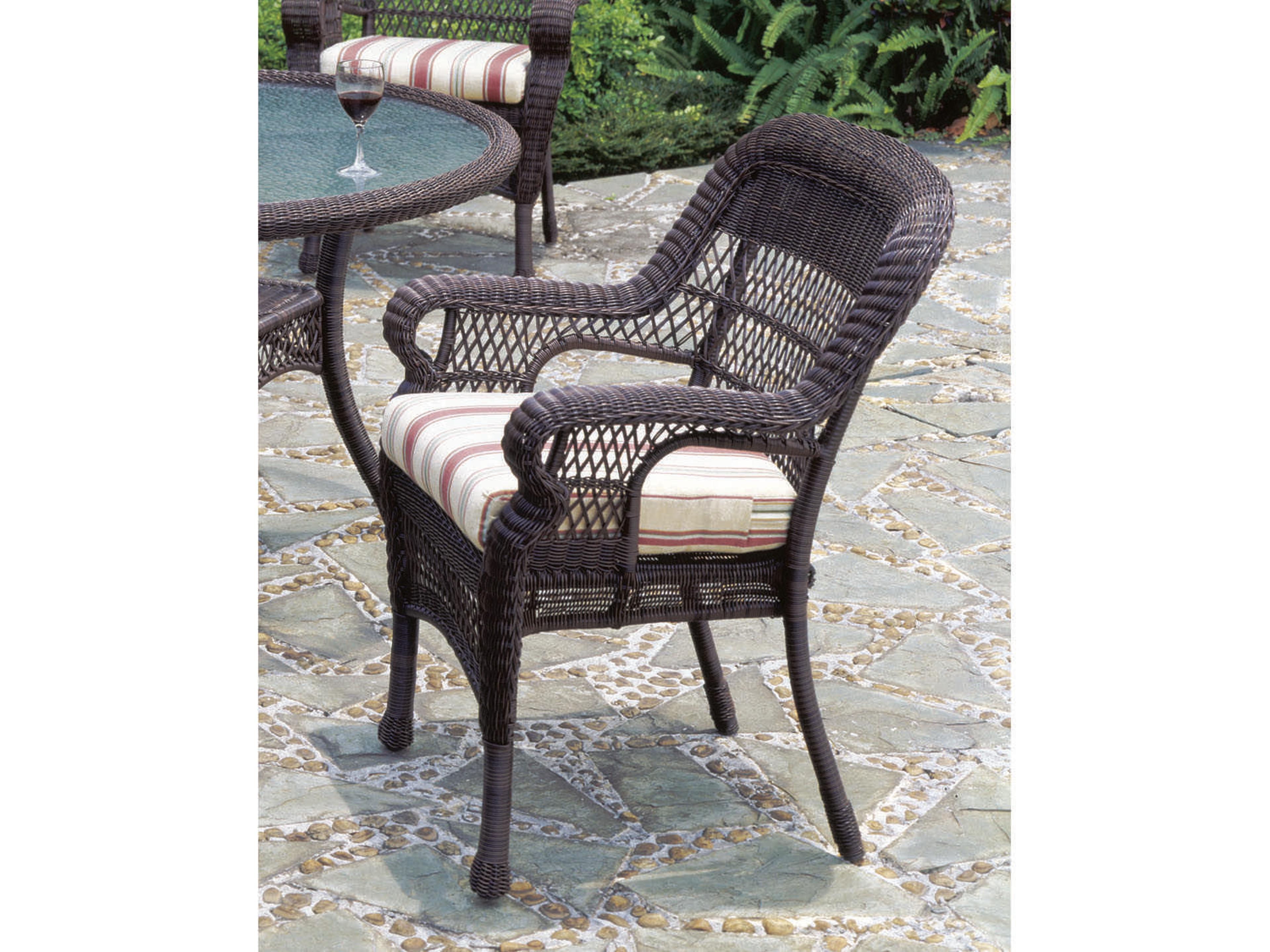 Montego Bay Wicker Mink Outdoor Patio Dining Arm Chair