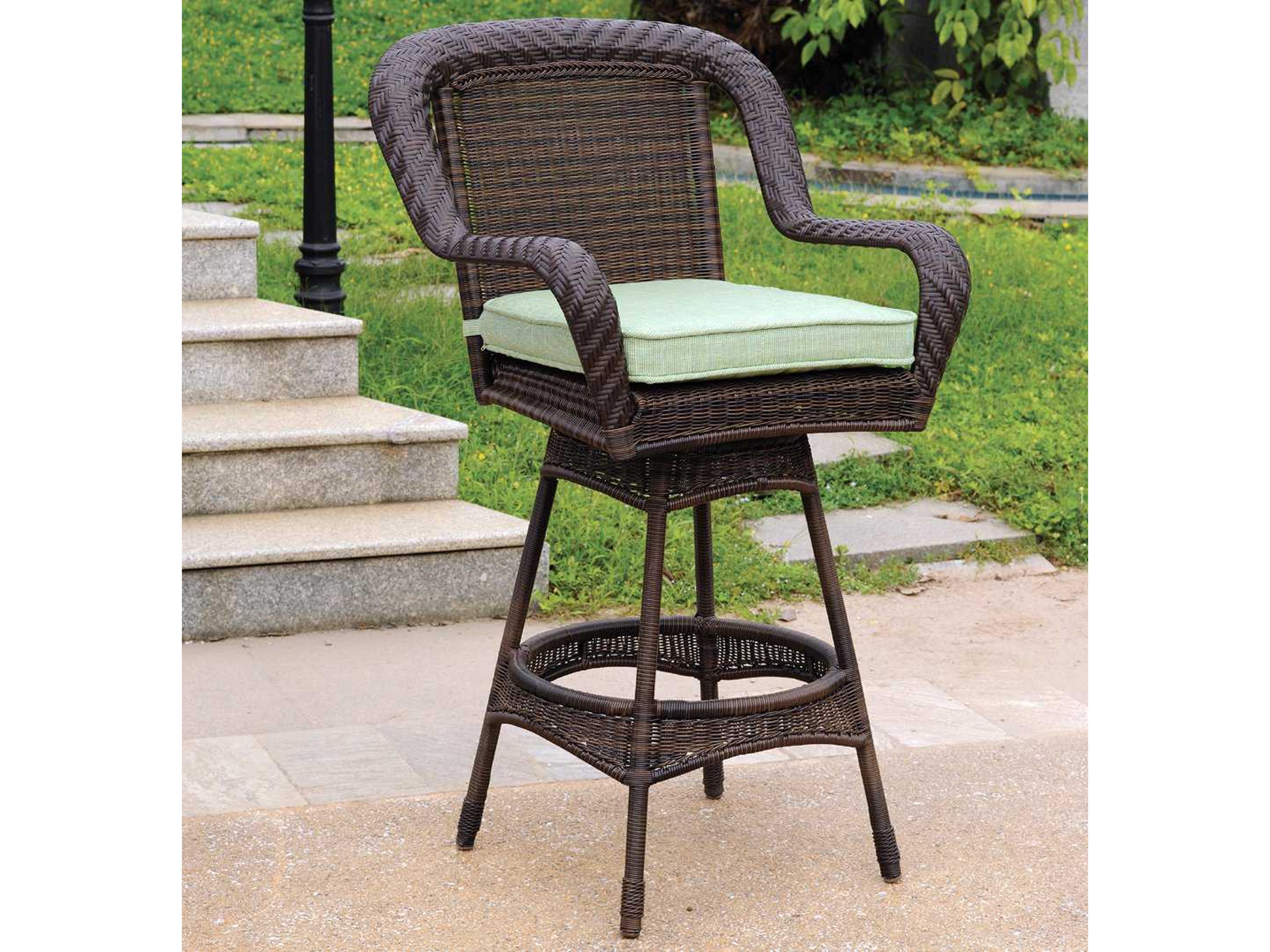 Key West Wicker Swivel Outdoor Bar Stool