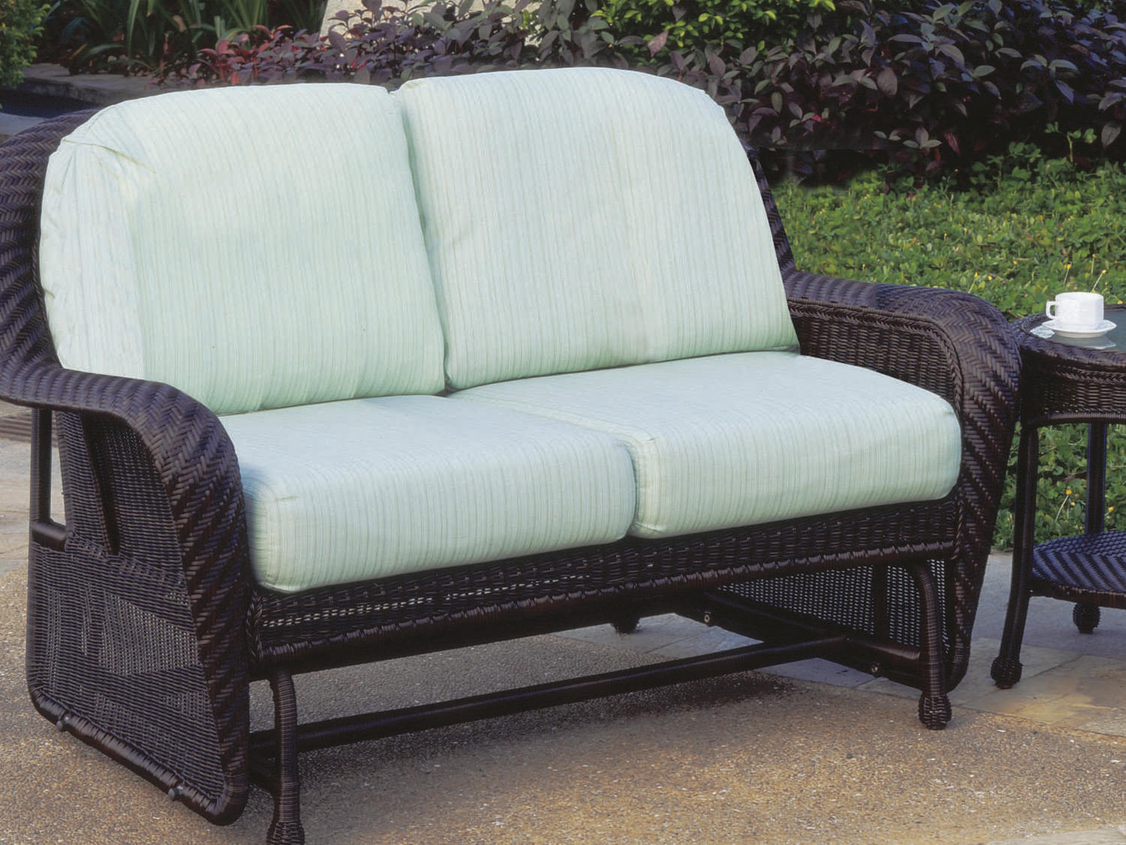 Key West Wicker Double Glider Outdoor Loveseat