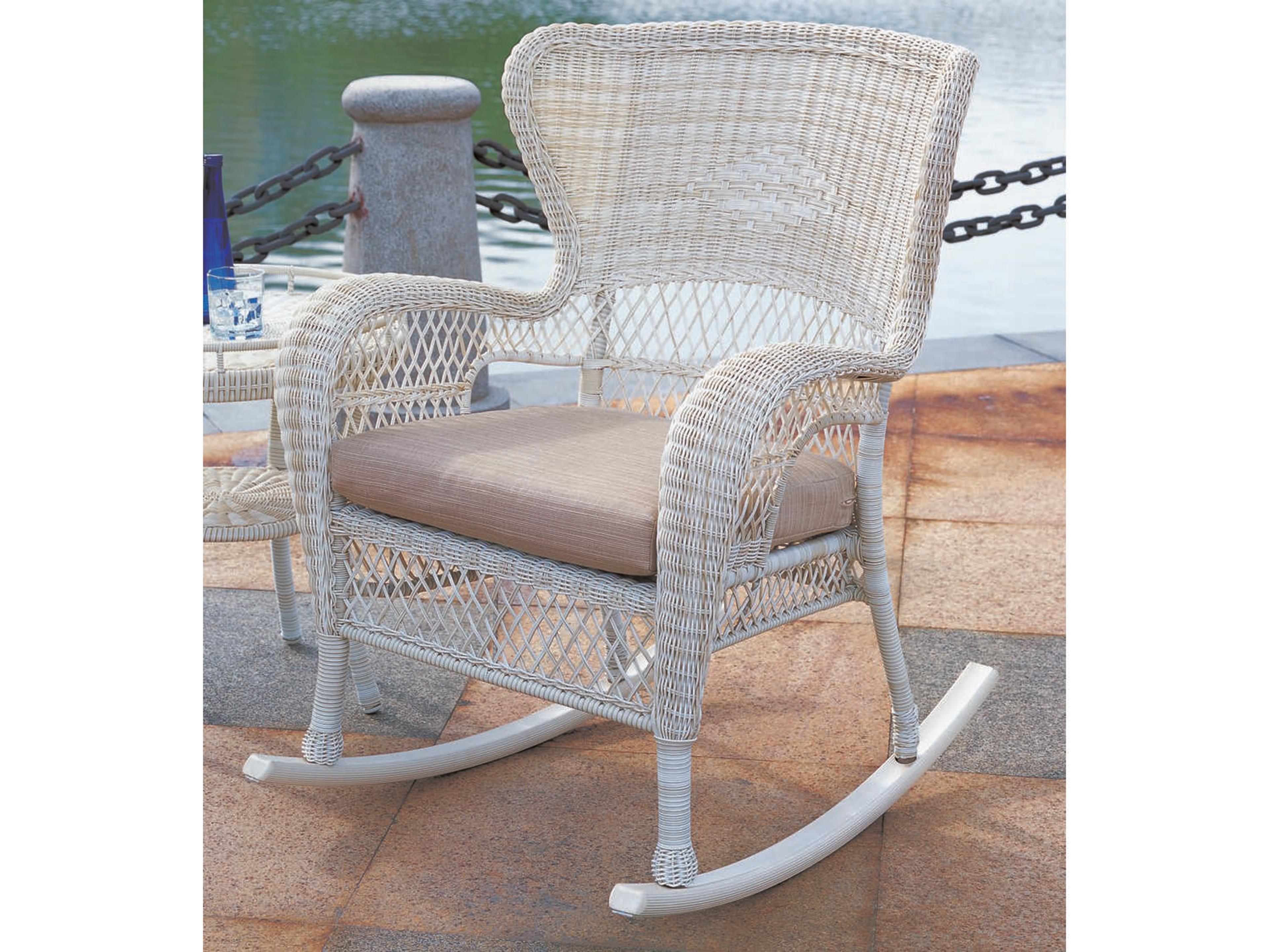 Napa Wicker Shell Rocker Outdoor Patio Lounge Chair