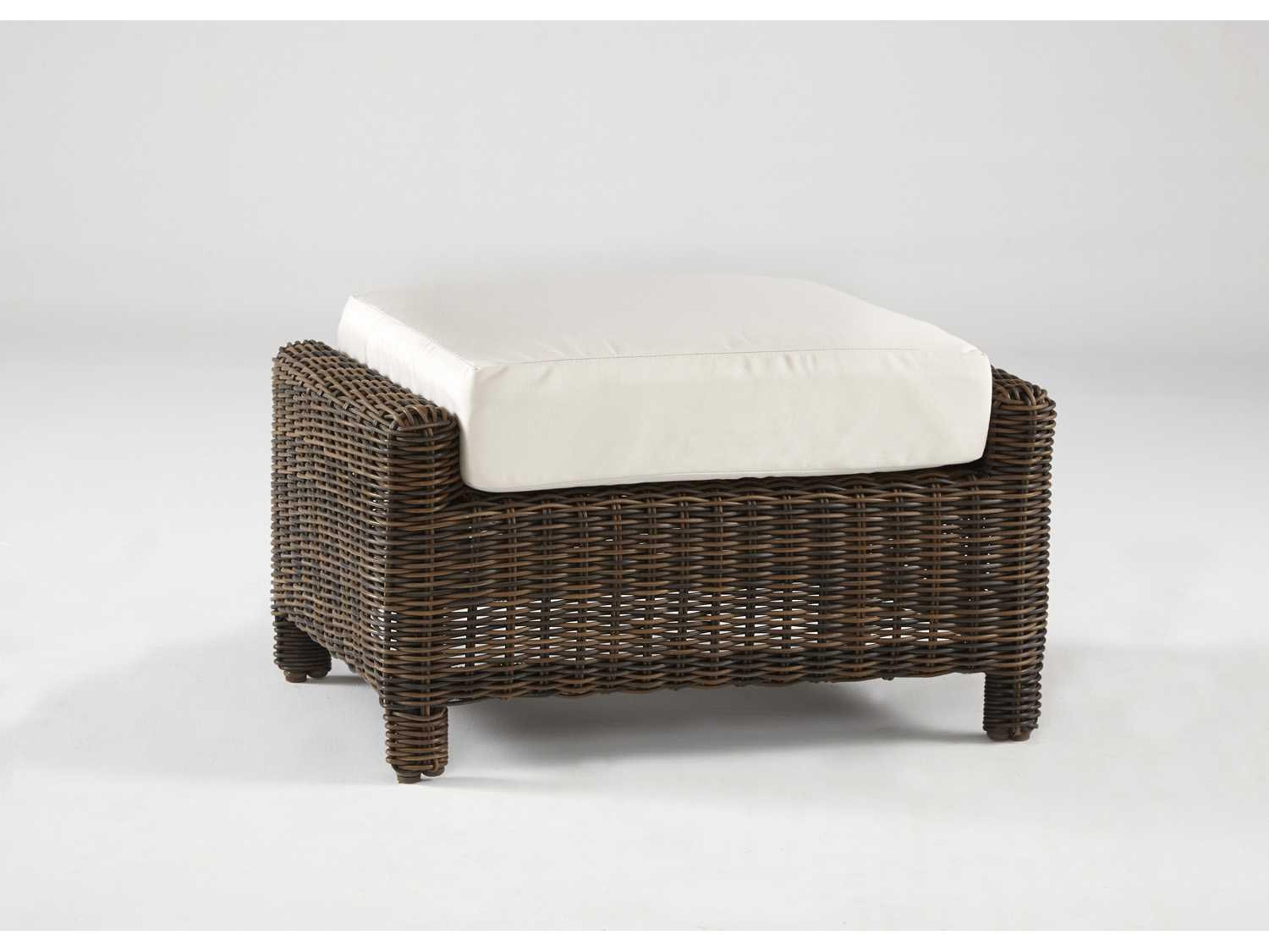 Del Ray Wicker Chestnut Patio Ottoman