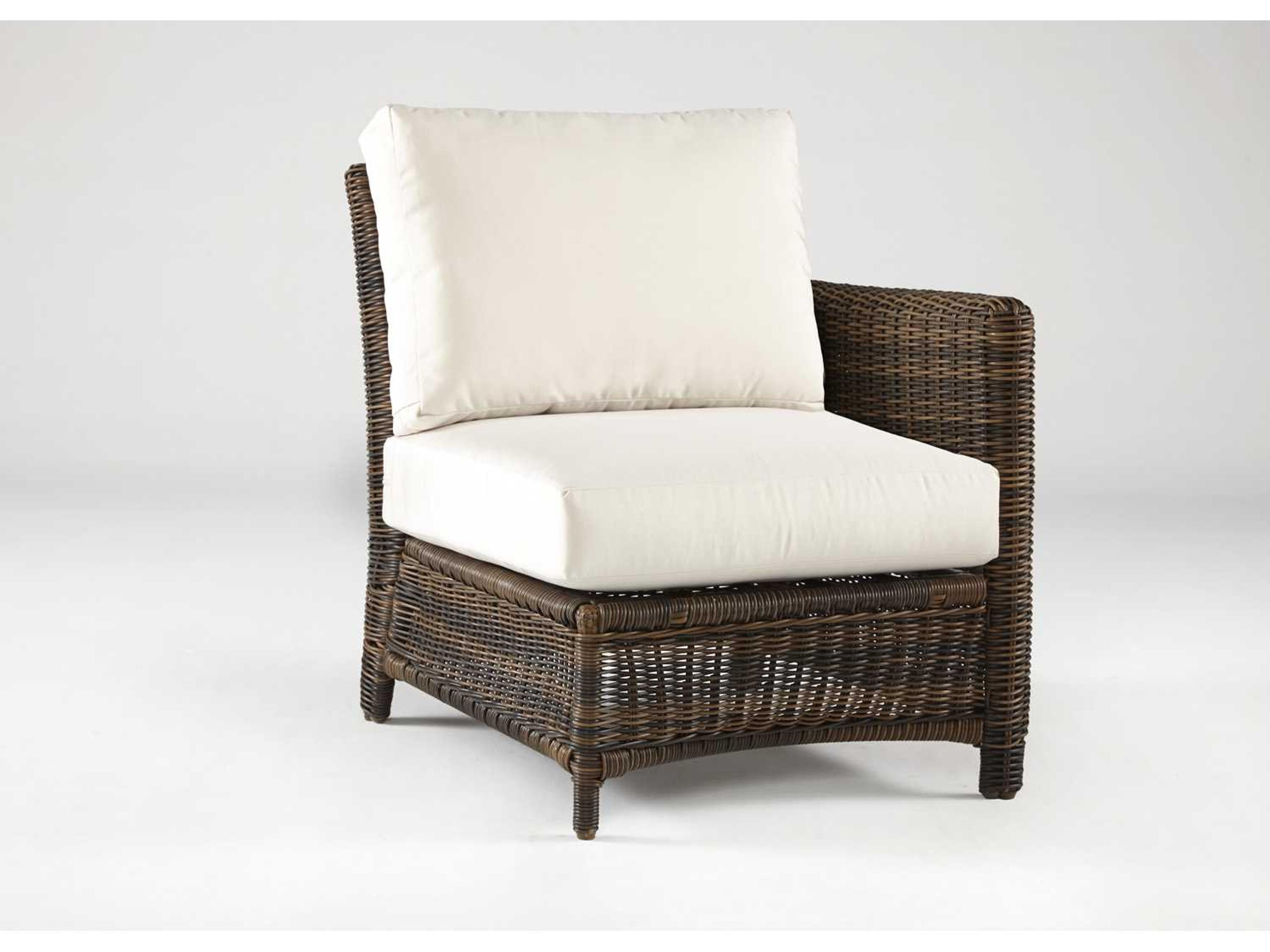 Del Ray Wicker Chestnut Right Arm Patio Lounge Chair