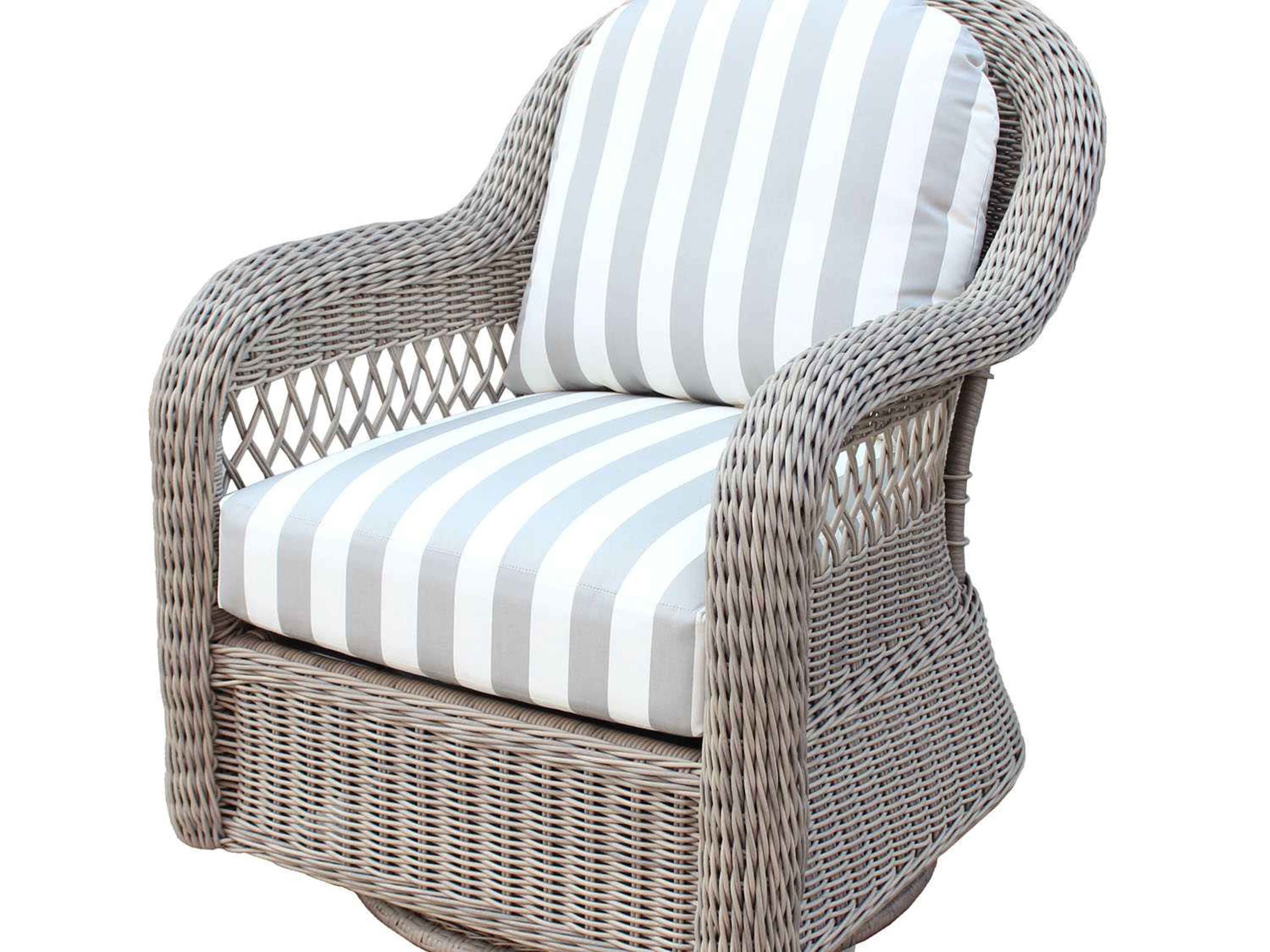 South Sea Rattan Arcadia Wicker Driftwood Swivel Glider Outdoor Patio Lounge Chair
