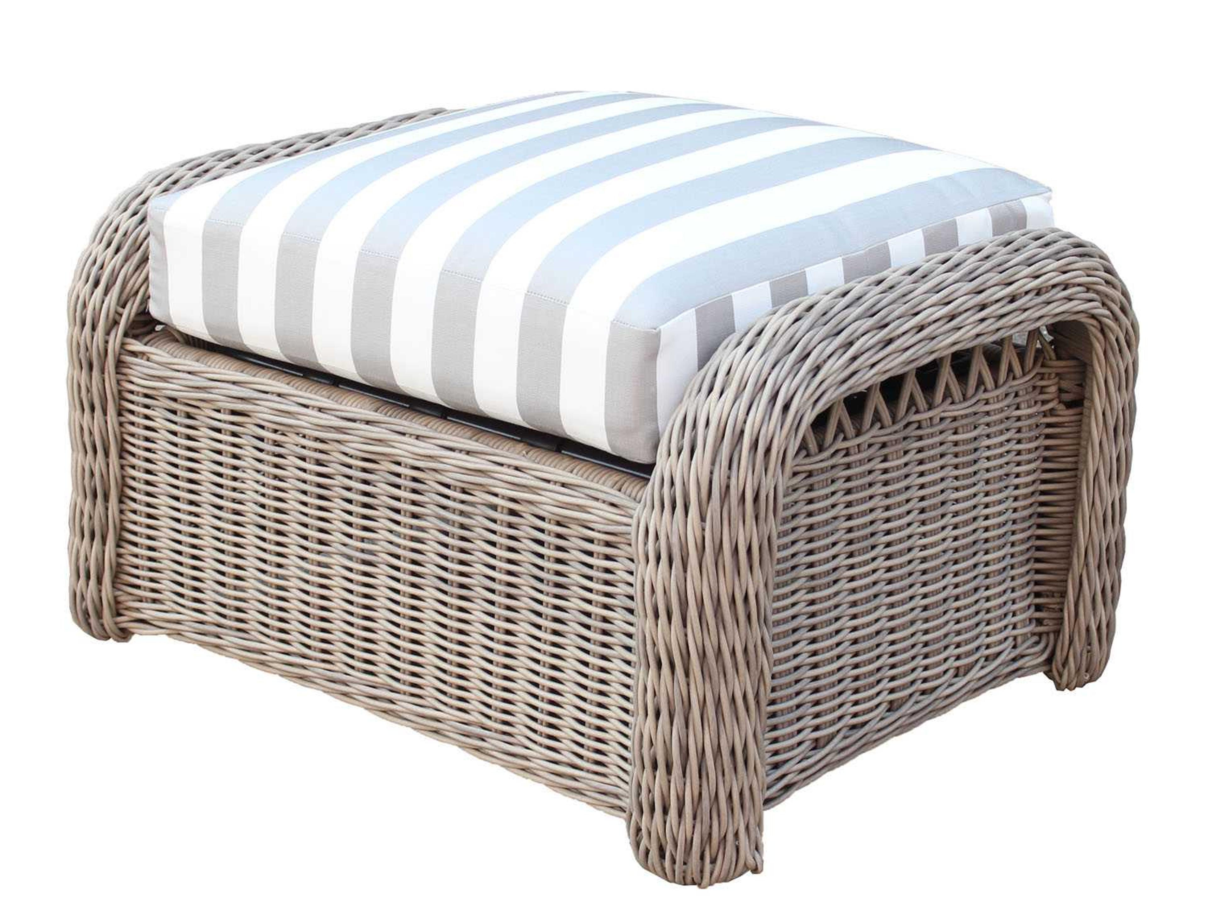 Arcadia Wicker Driftwood Outdoor Ottoman