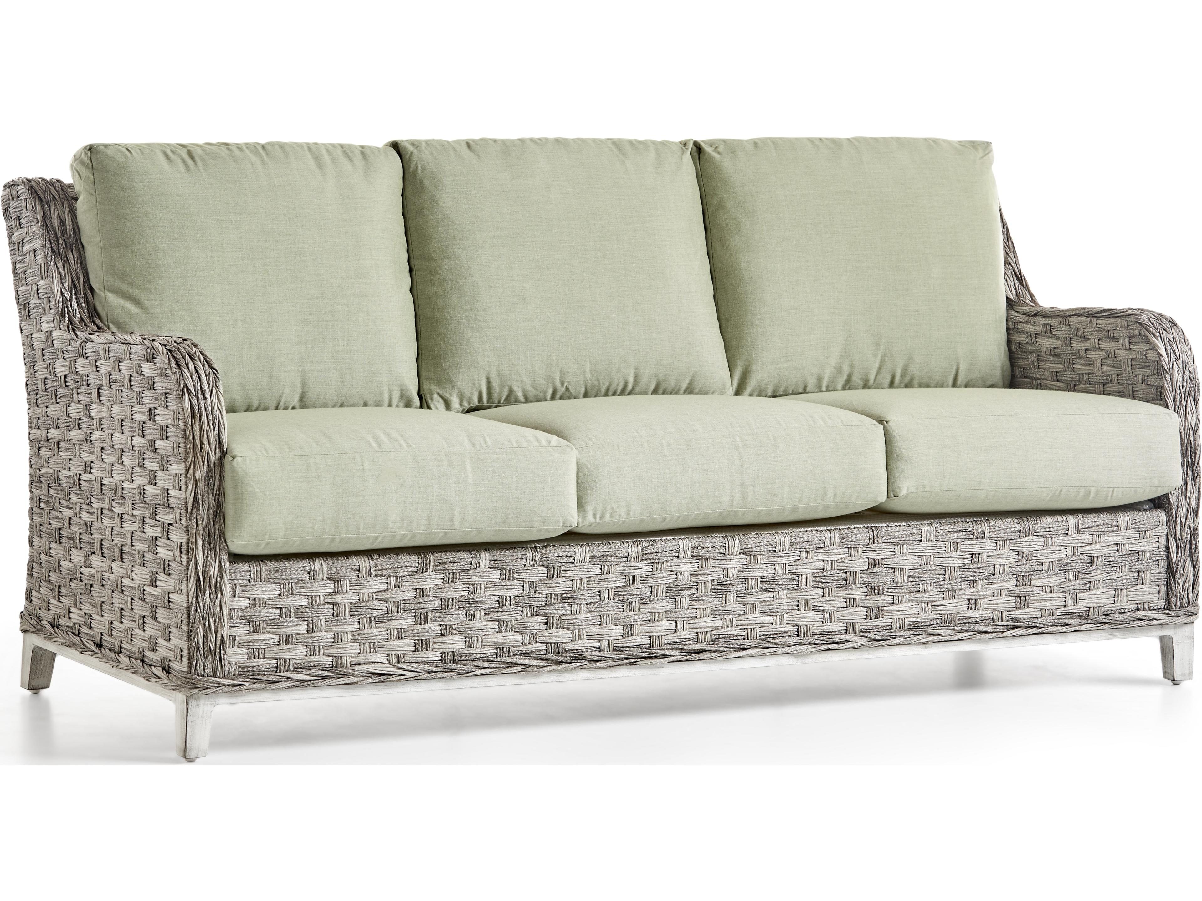 Grand Isle Quick Ship Wicker Cushion Sofa