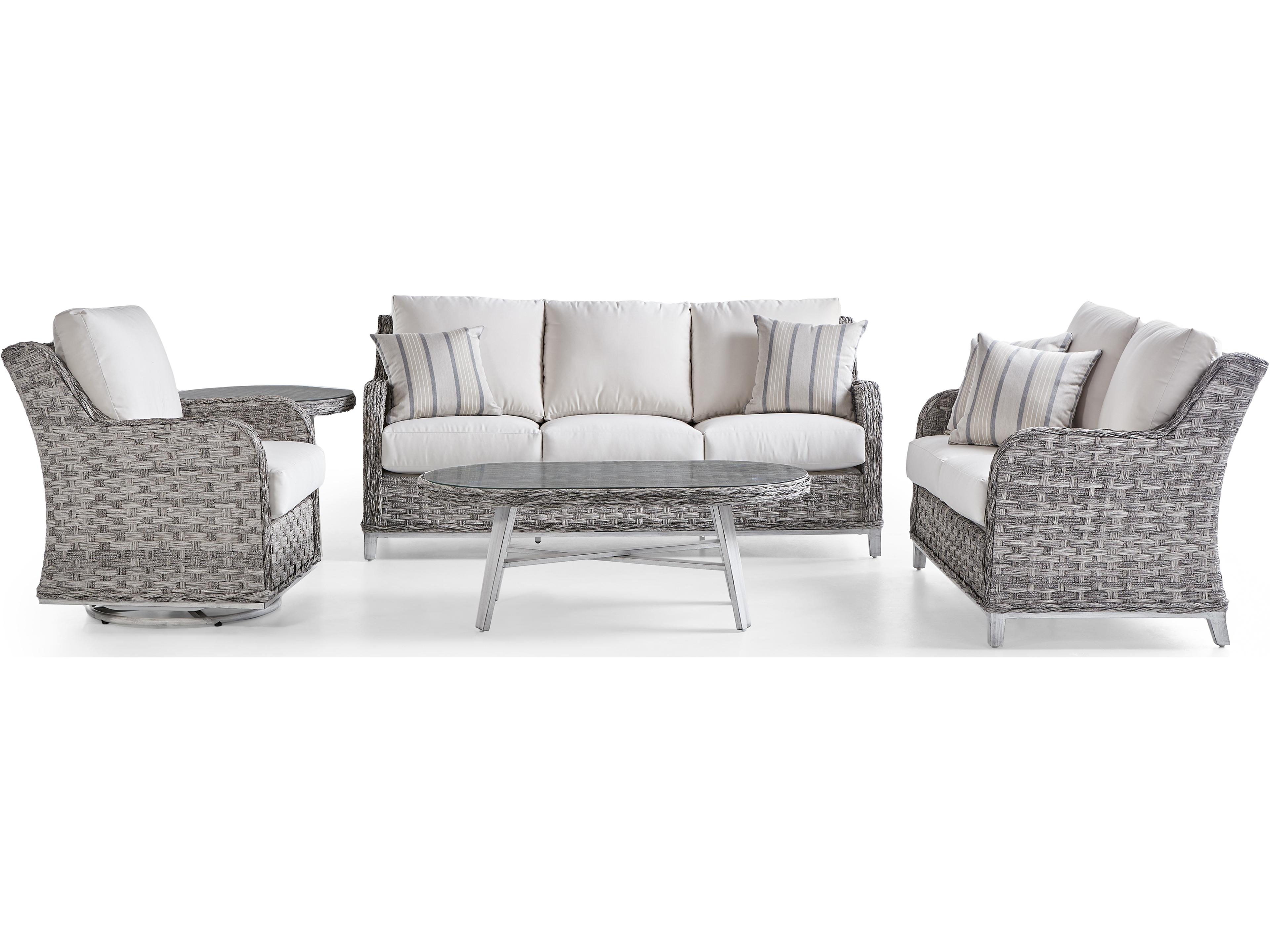 South Sea Rattan Grand Isle Quick Ship Wicker Cushion Lounge Chair