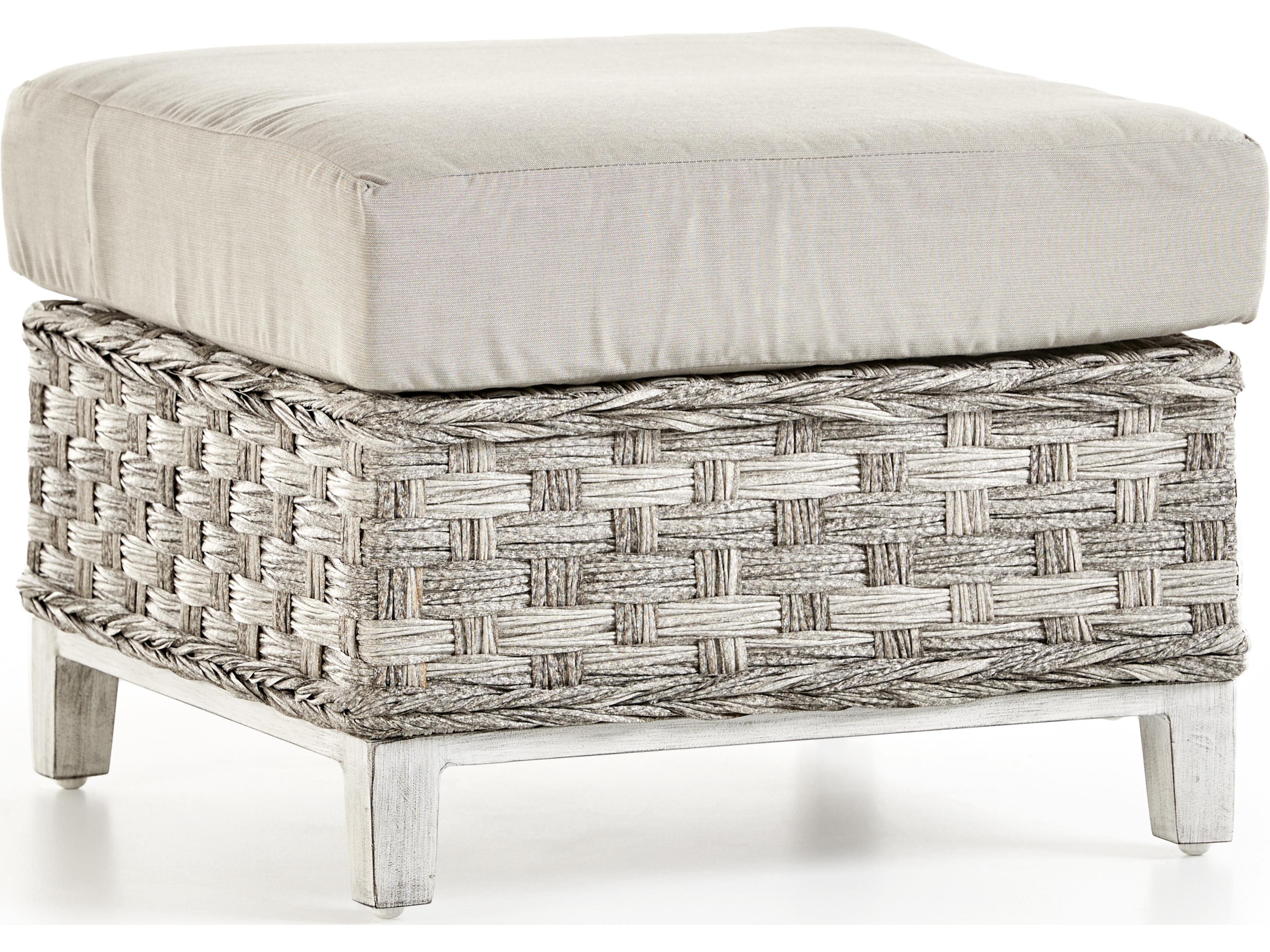 Grand Isle Quick Ship Wicker Cushion Ottoman