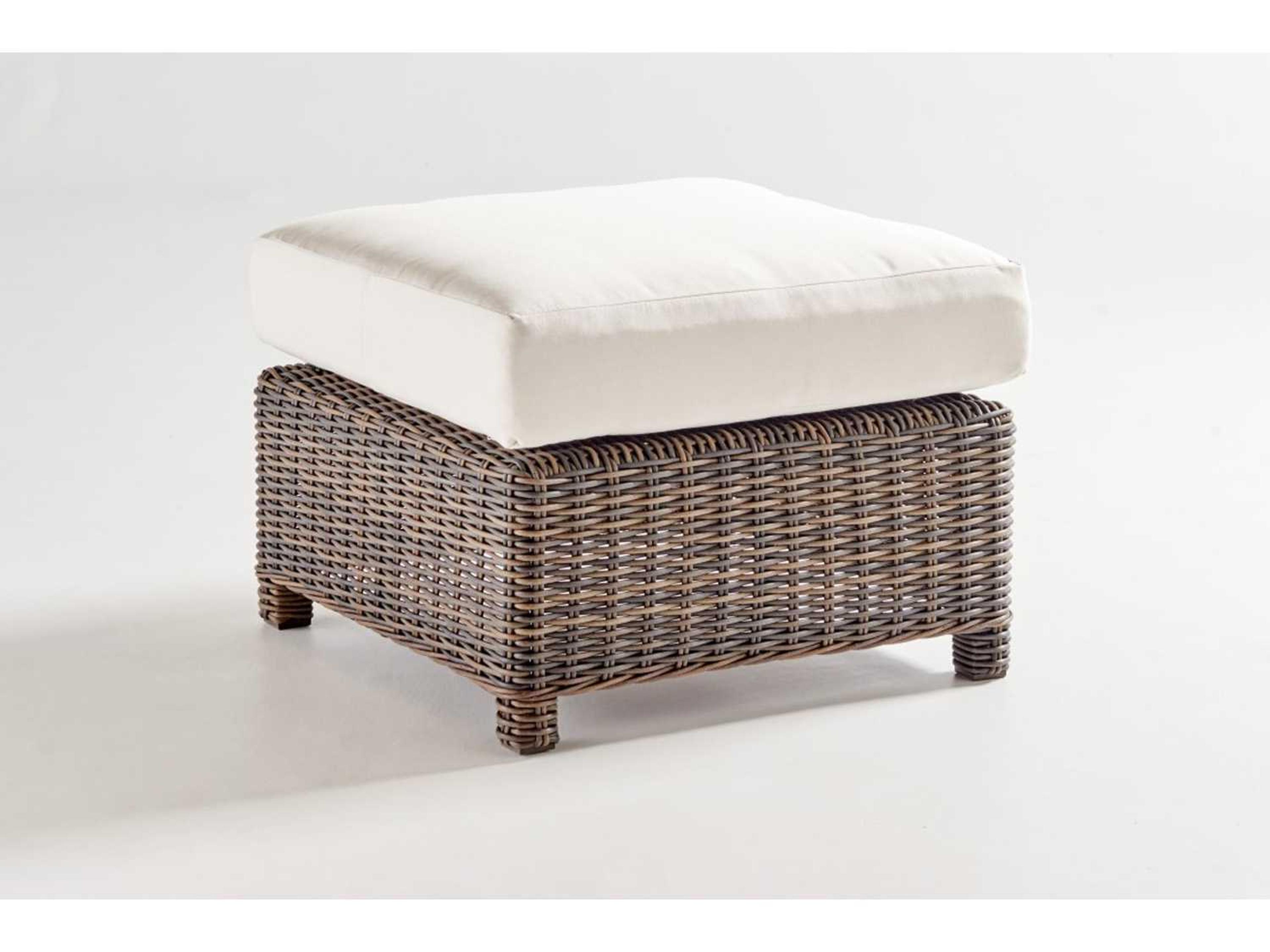 Barrington Wicker Chestnut Outdoor Ottoman