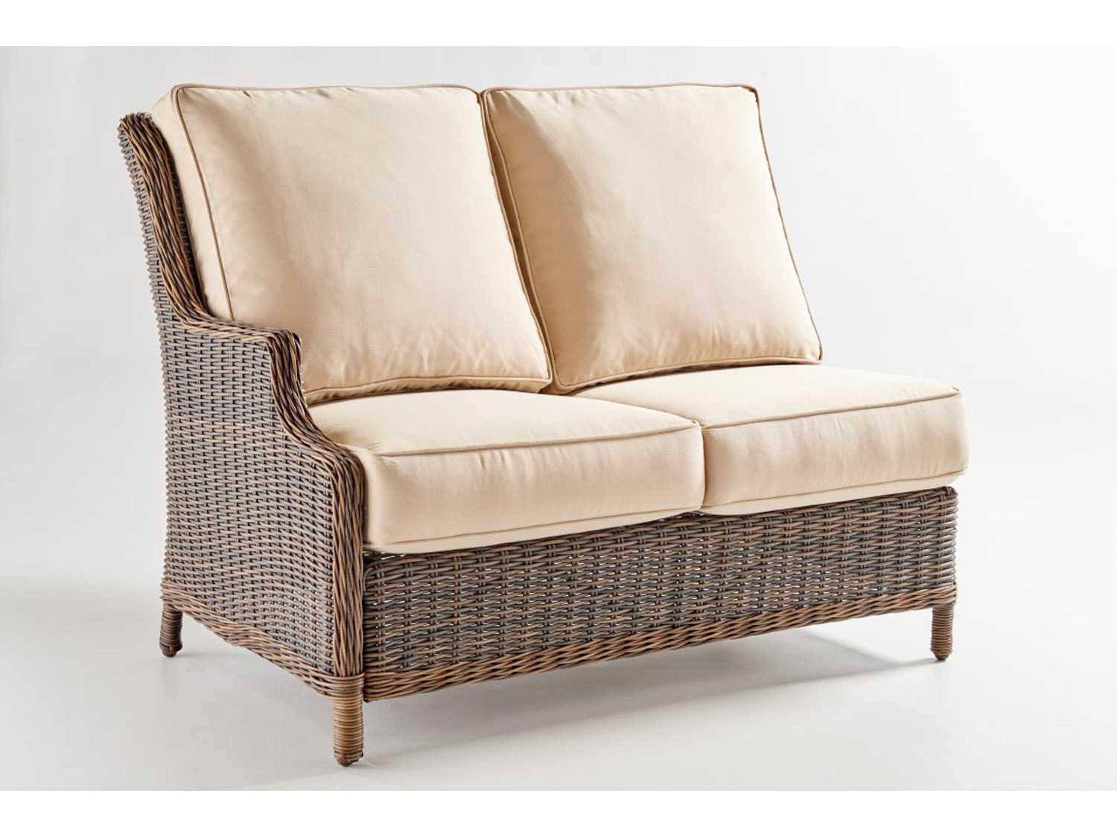 Barrington Wicker Chestnut Left Arm Patio Loveseat
