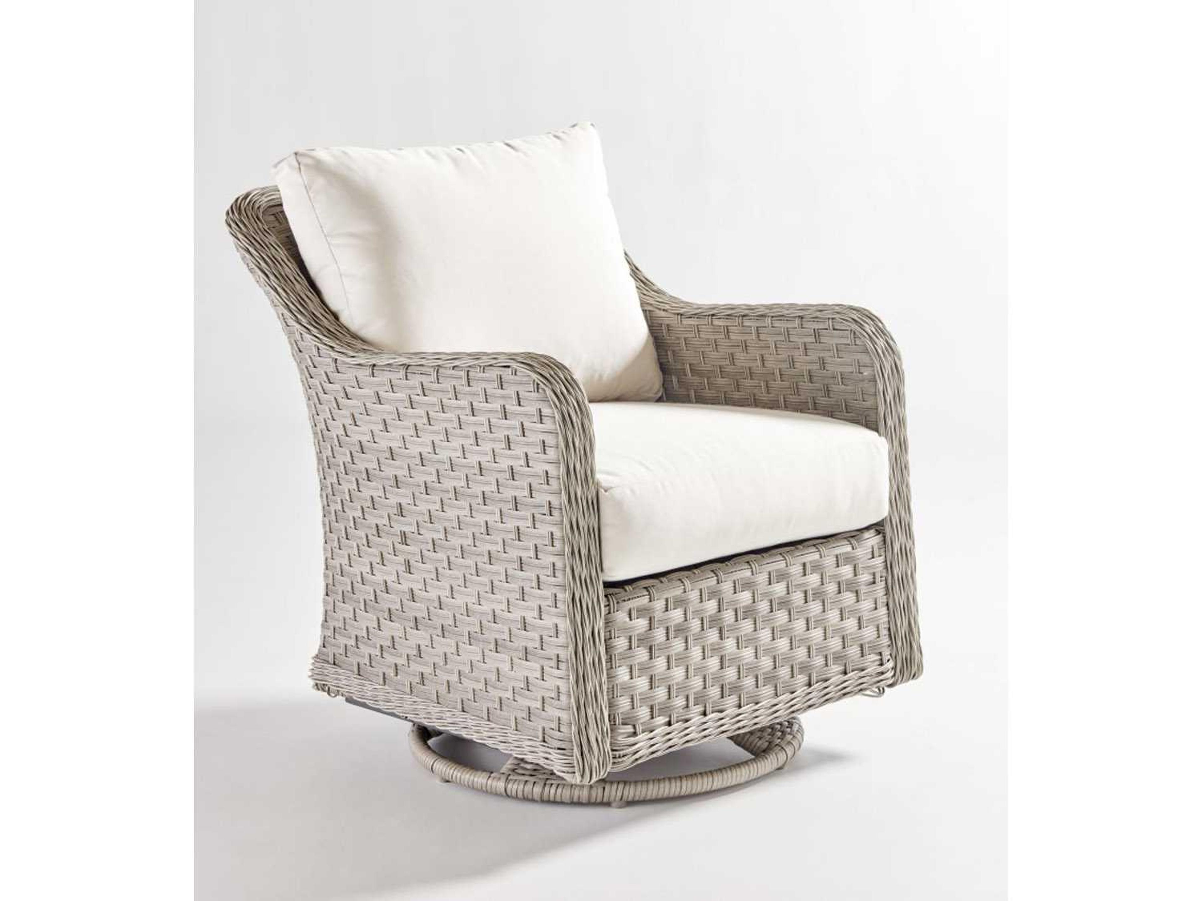 Mayfair Wicker Pebble Swivel Glider Outdoor Lounge Chair