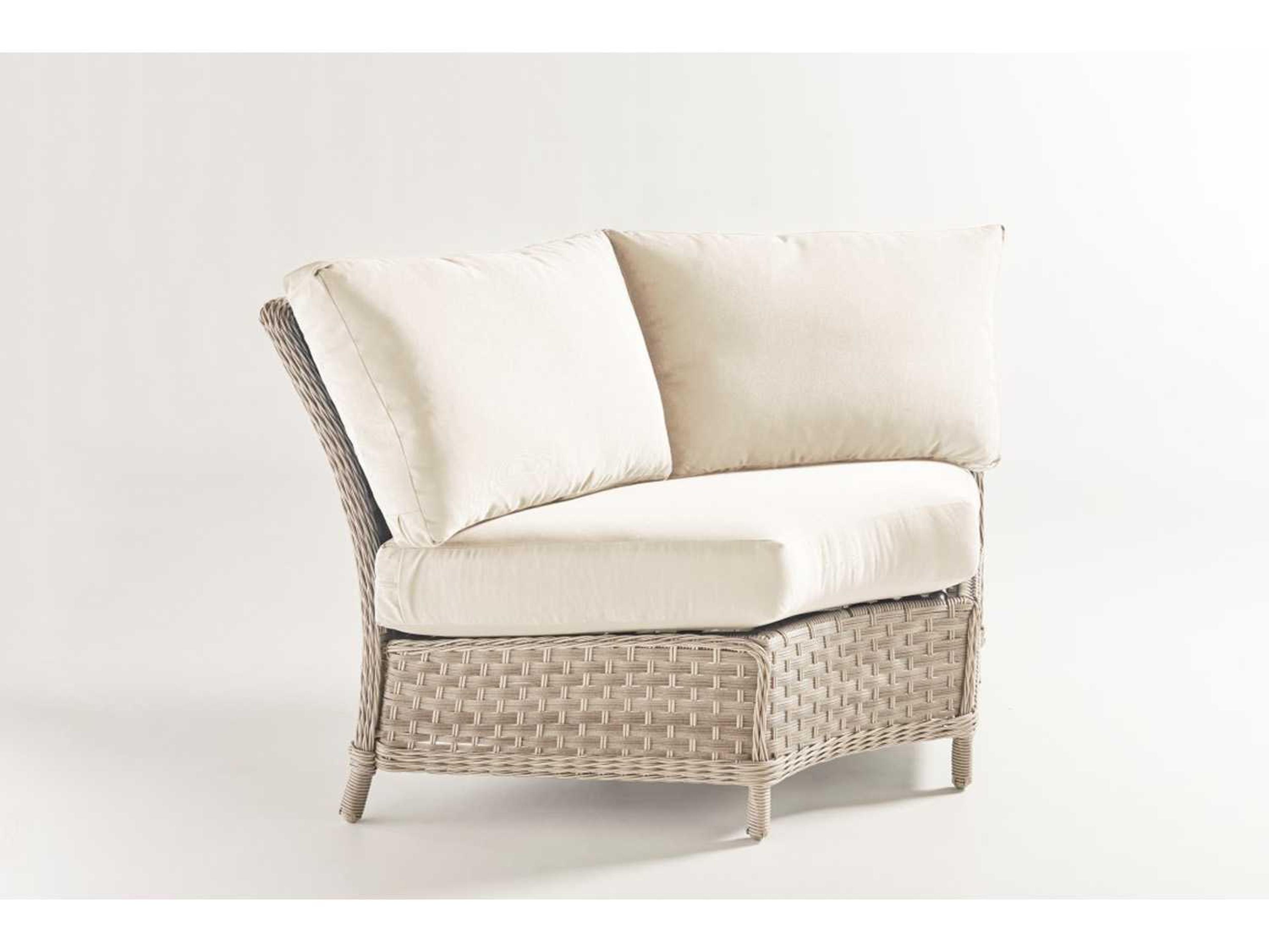 Mayfair Wicker Pebble Wedge Corner Patio Lounge Chair