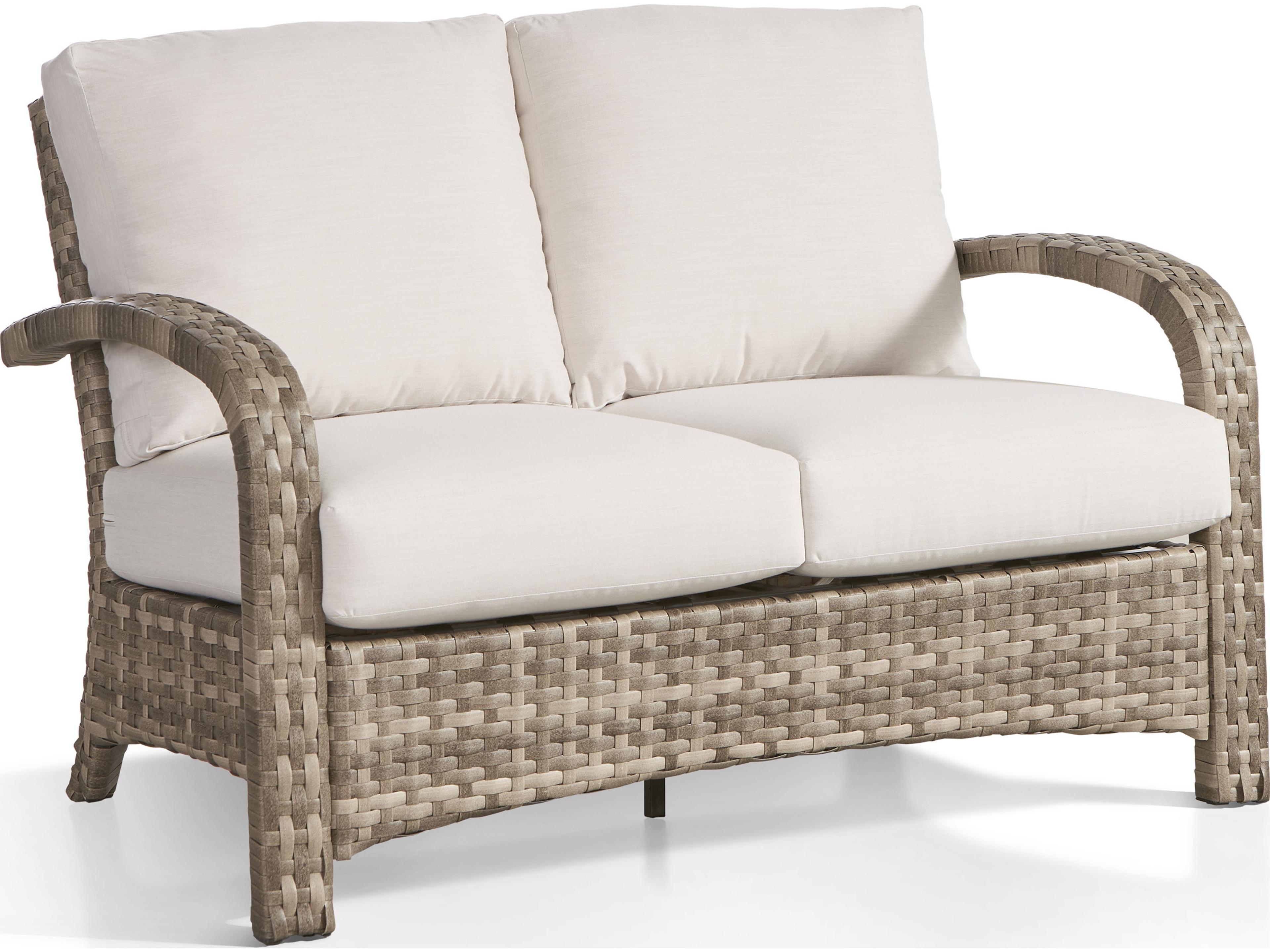 Driftwood Bay Wicker Warm/Neutral Outdoor Patio Loveseat