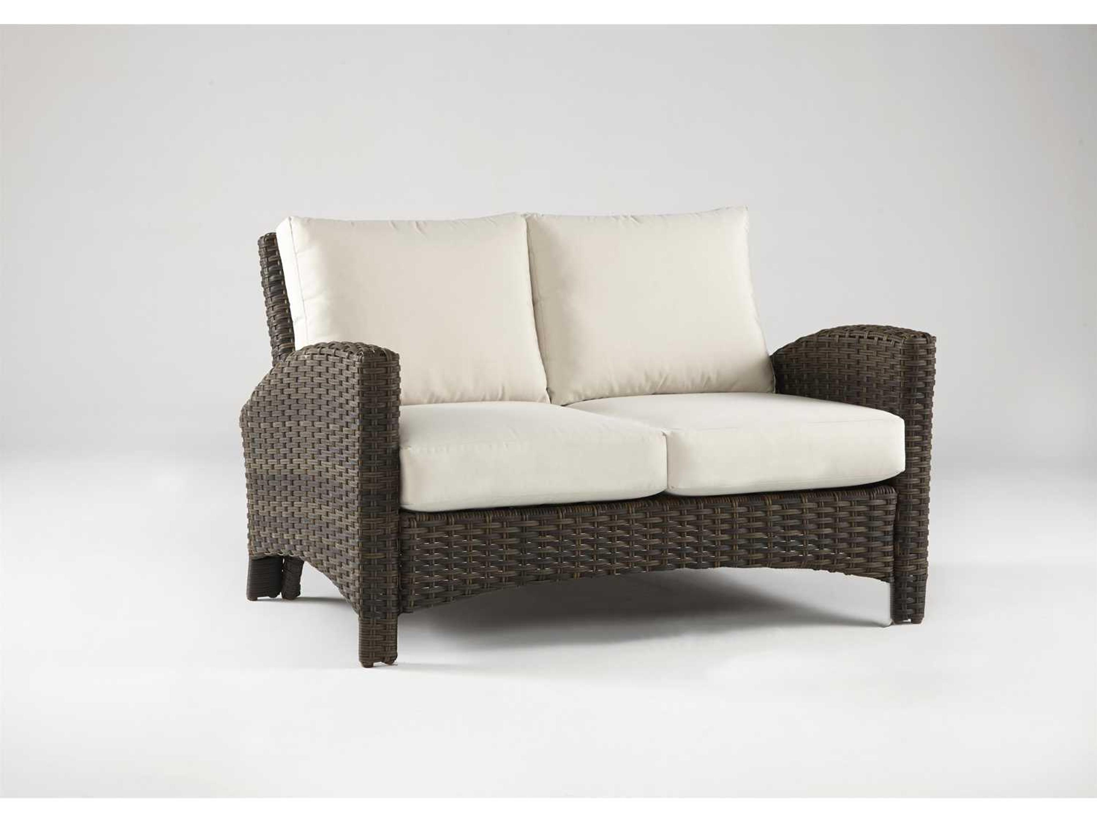 Panama Wicker Charcoal Brown Outdoor Loveseat