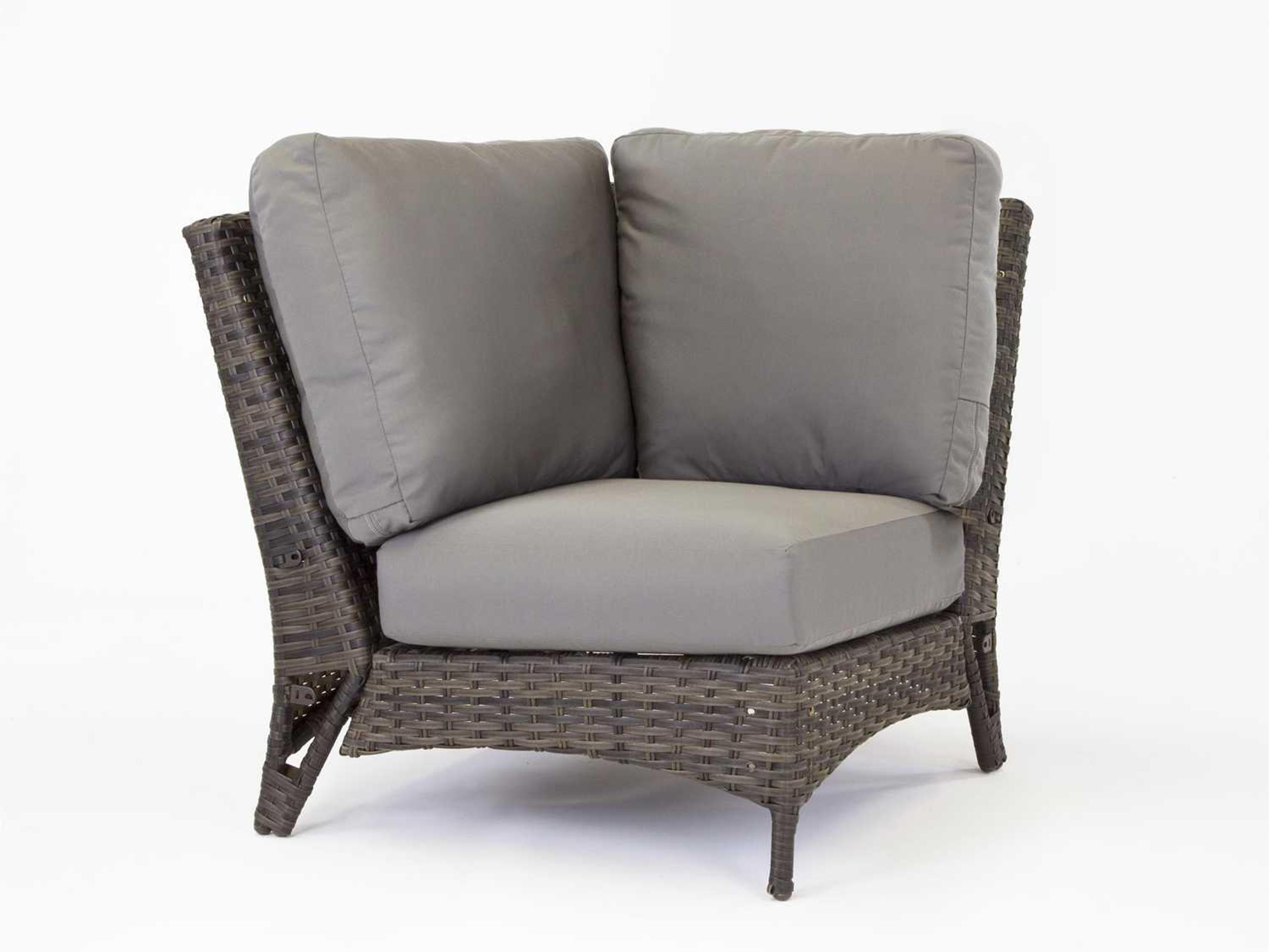 Panama Wicker Charcoal Brown Corner Patio Lounge Chair
