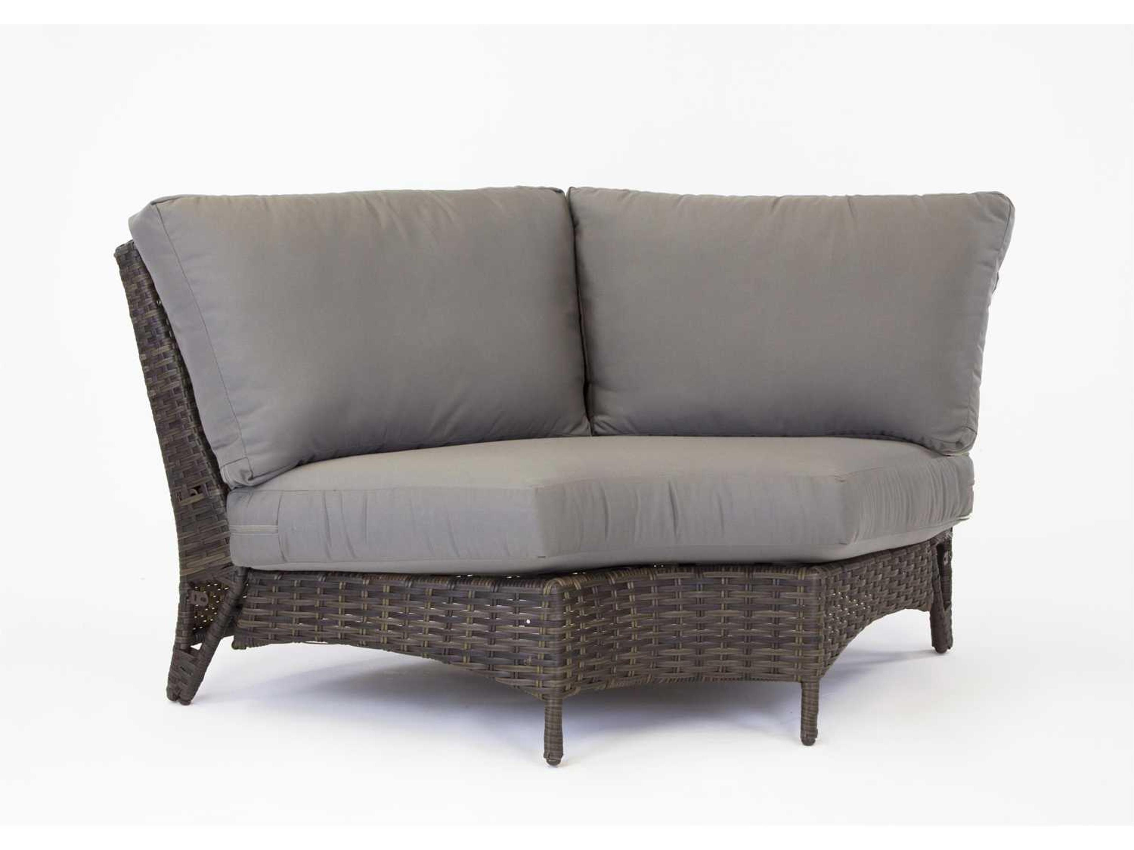 Panama Wicker Charcoal Brown Corner Wedge Outdoor Lounge Chair