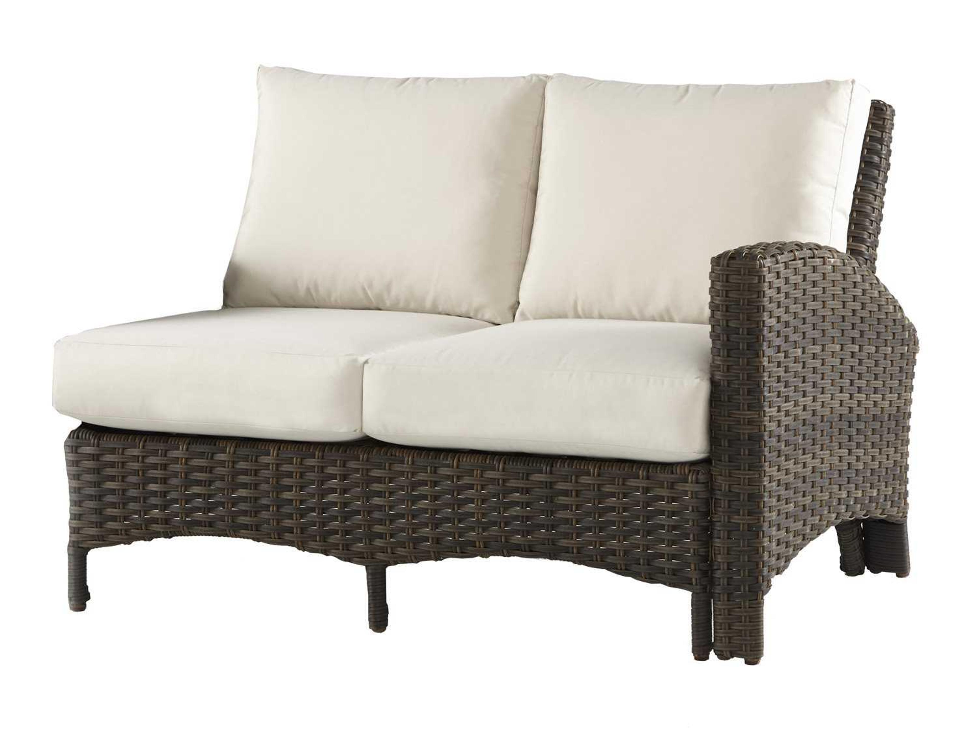 Panama Wicker Charcoal Brown Right Arm Patio Loveseat