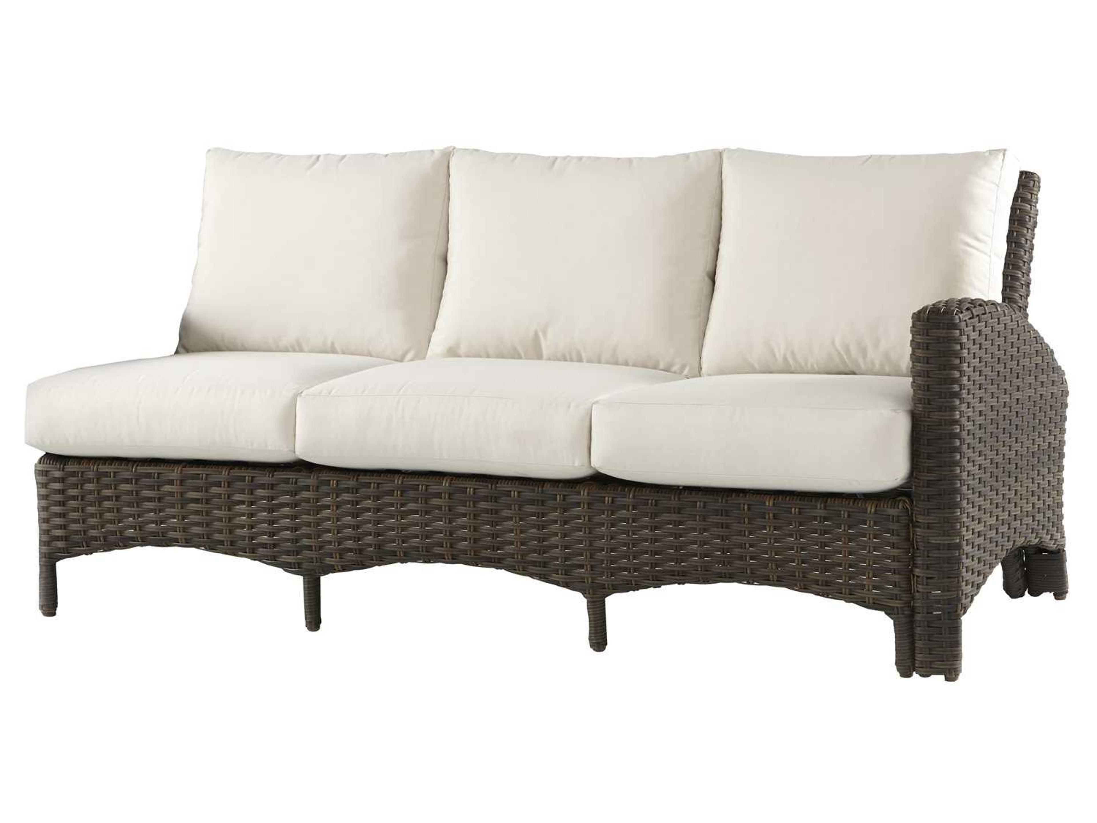 Panama Wicker Charcoal Brown Right Arm Patio Sofa