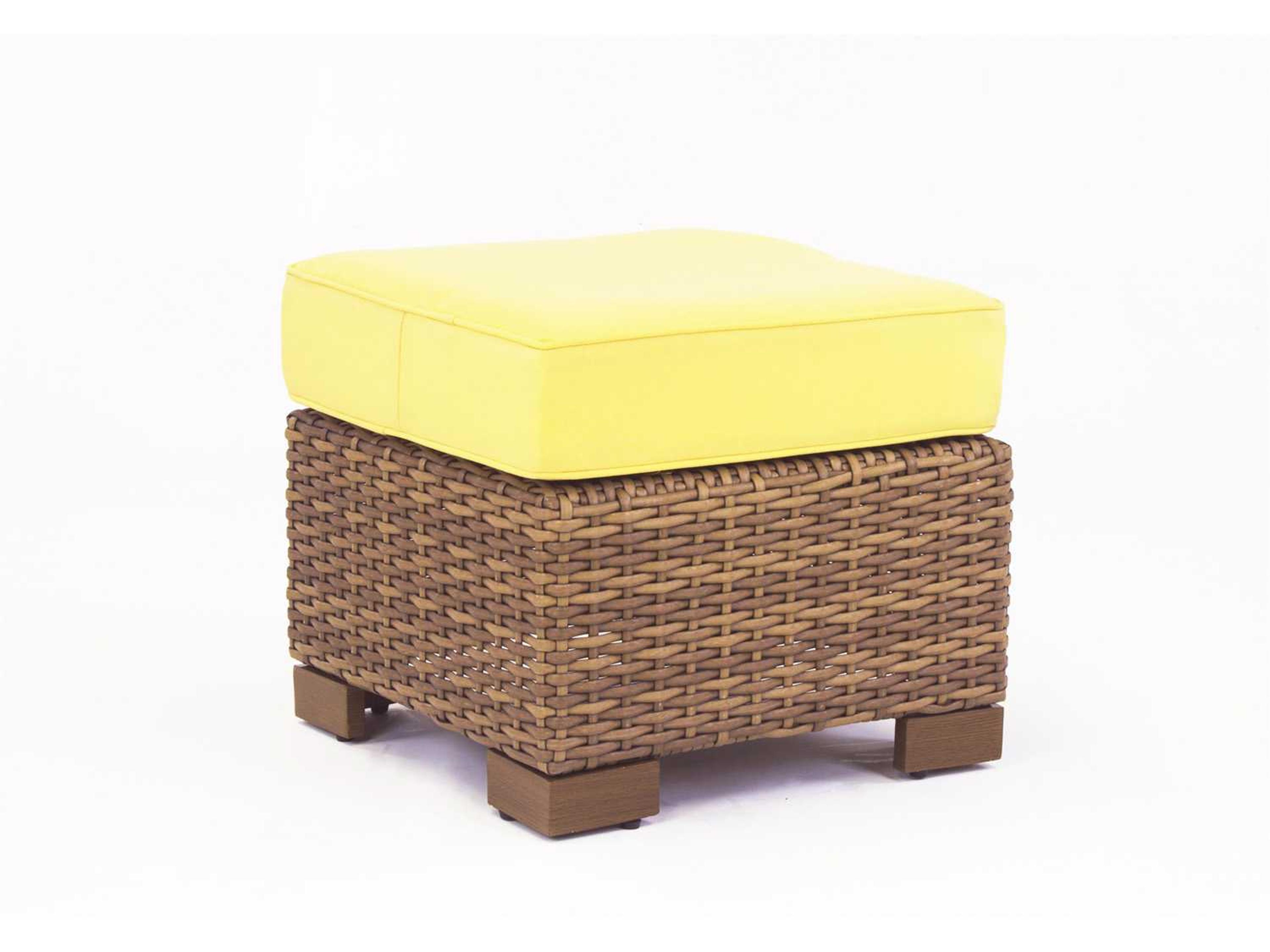 Java Wicker Honey Patio Ottoman