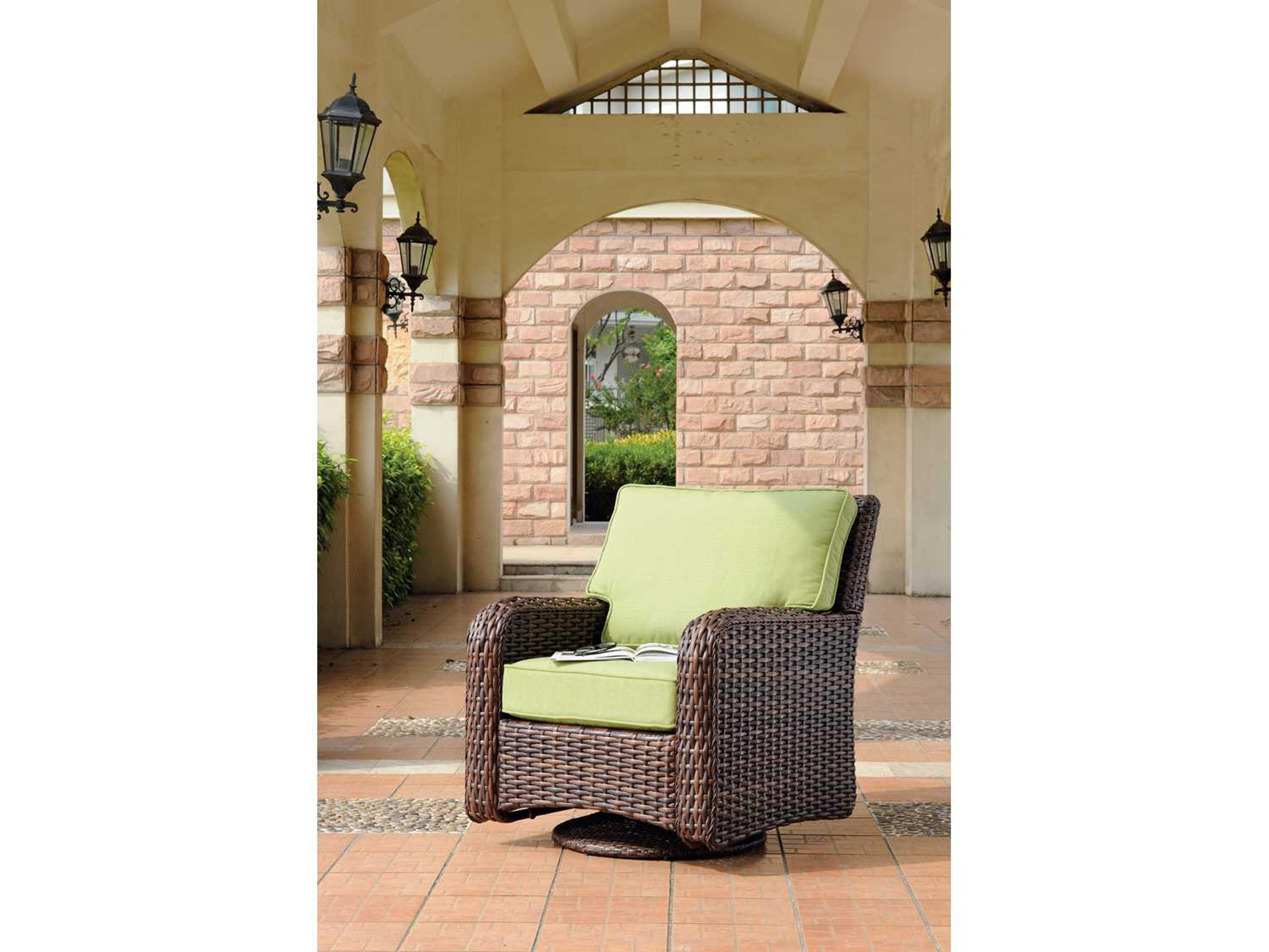 St Tropez Wicker Swivel Glider Outdoor Patio Lounge Chair